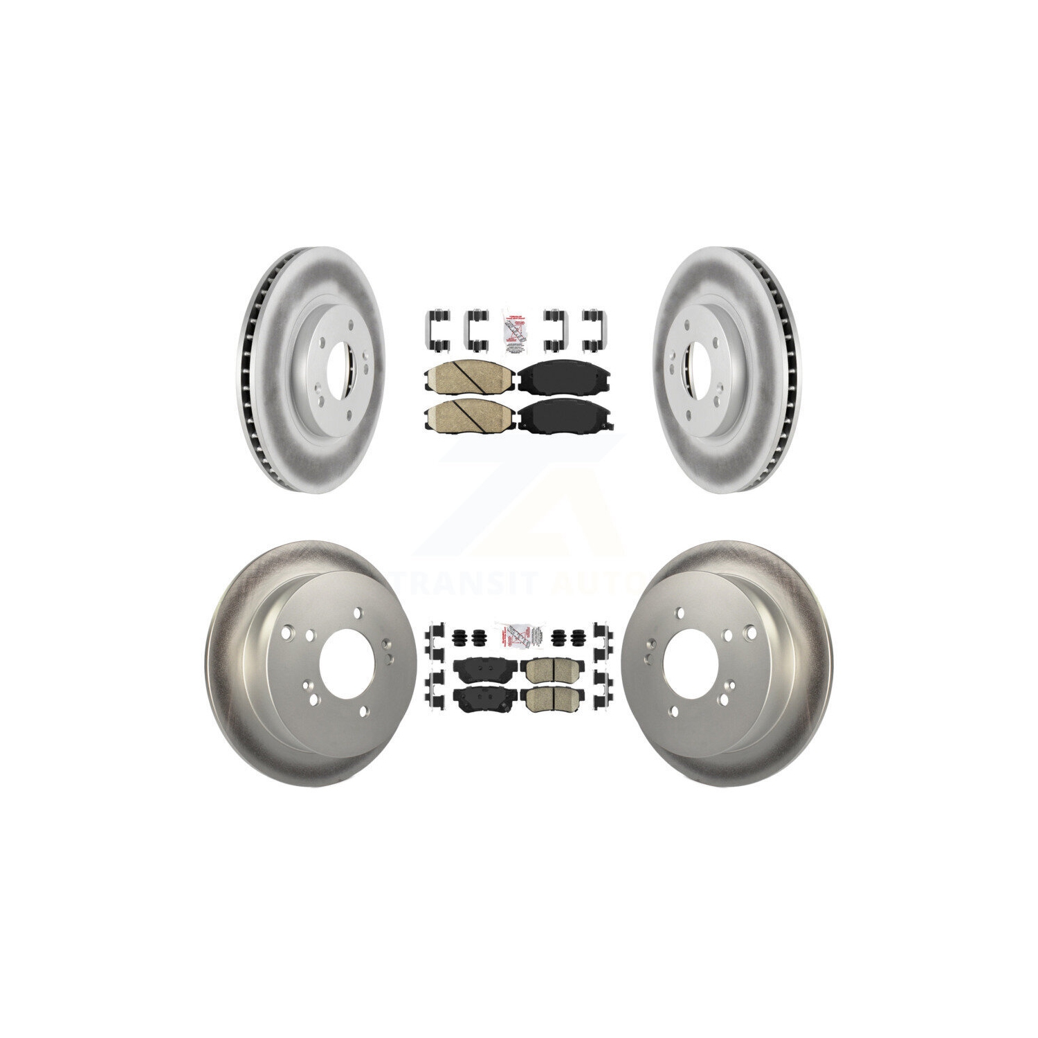 Front Rear Ceramic Pads And Coated Disc Brake Rotors Kit For Hyundai Santa Fe KGA-102795