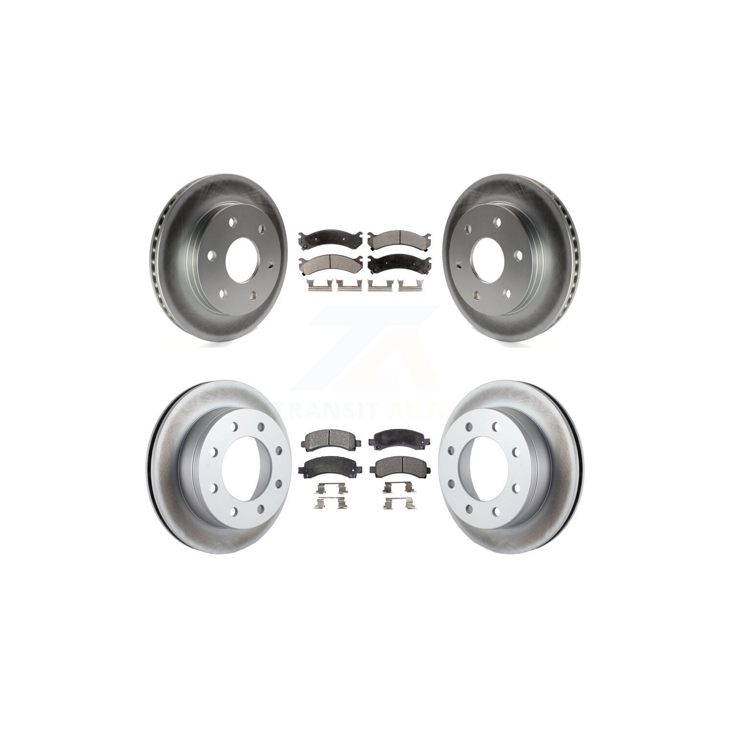 Front Rear Coat Brake Rotors Ceramic Pad Kit For Chevrolet Express 2500 With 6 Lug Wheels KGT-100588