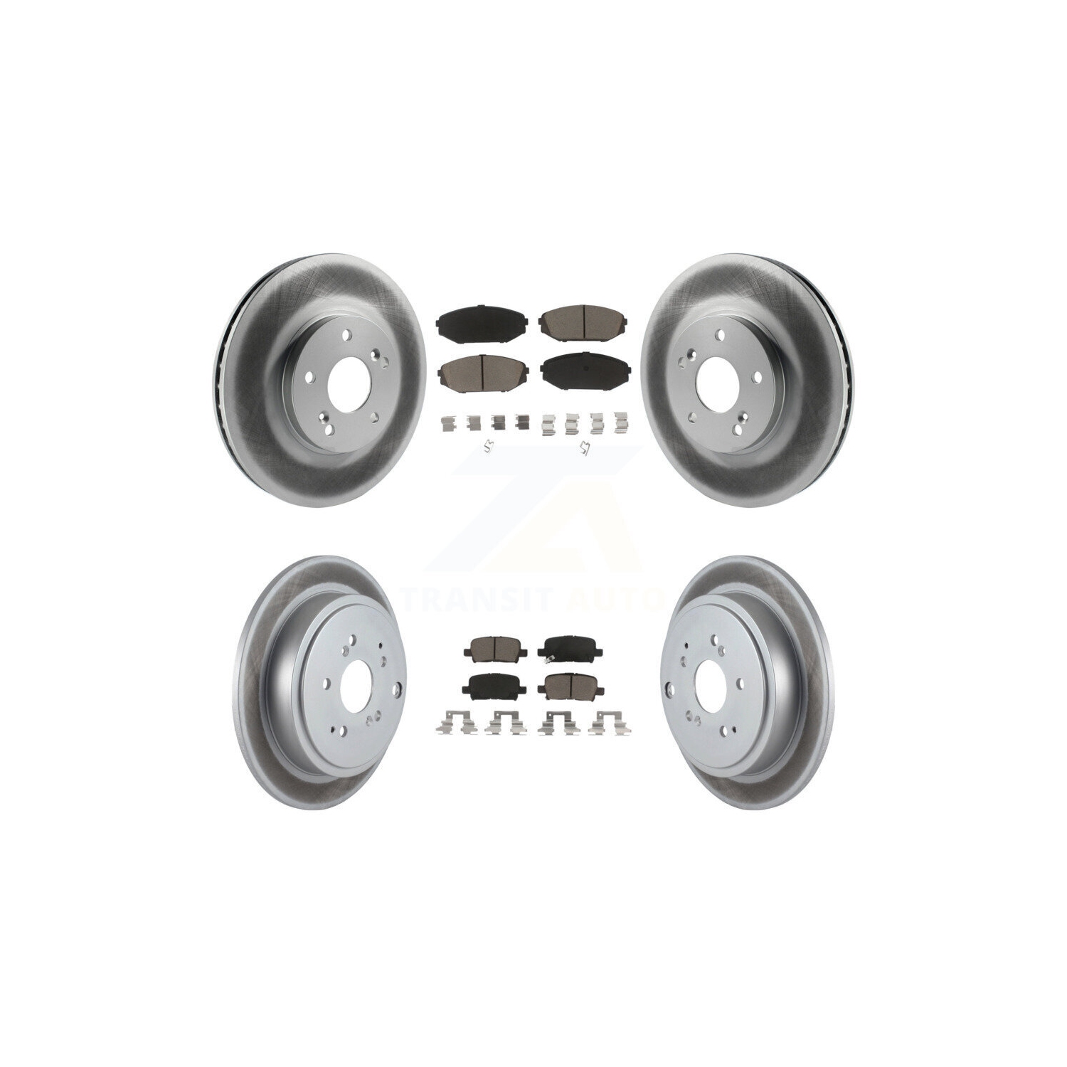 Front Rear Coated Disc Brake Rotors And Ceramic Pads Kit For 2001-2002 Acura MDX KGC-101060