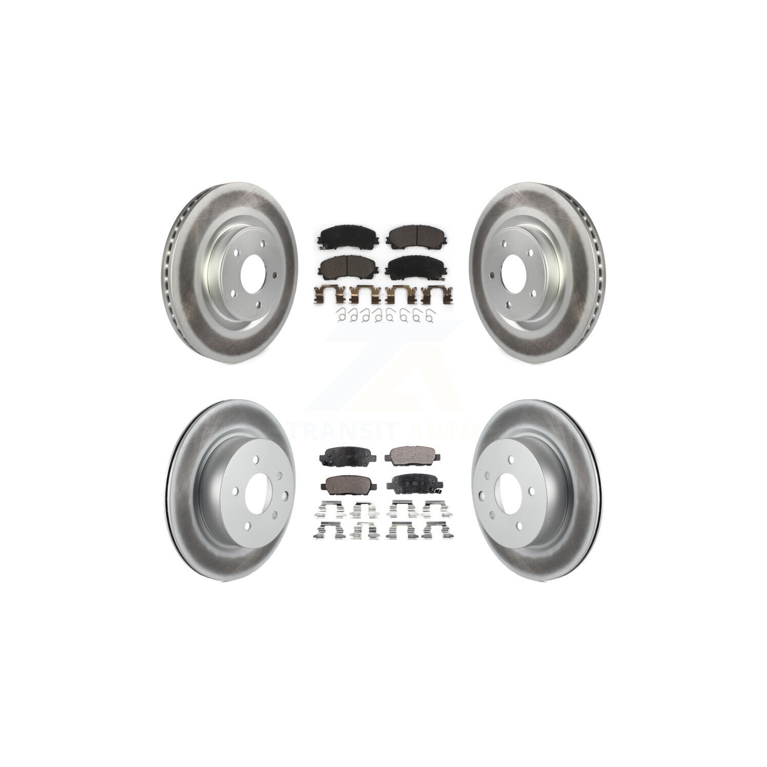 Front Rear Coated Disc Brake Rotors And Ceramic Pads Kit For 2016-2017 INFINITI QX50 KGT-101225