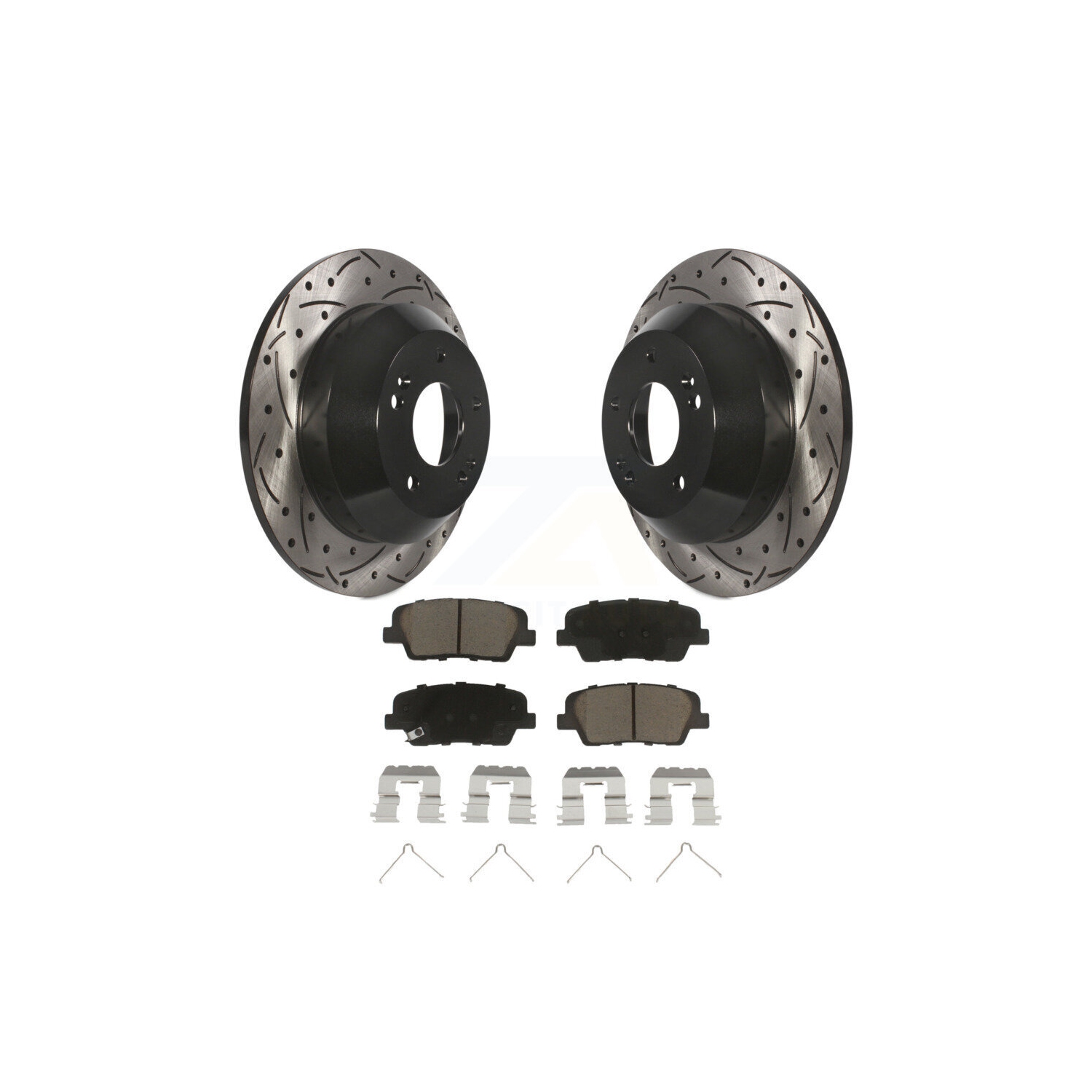 Disque de frein à fente percé à l'arrière et ensemble de plaquettes en céramique pour Kia Sorento avec étriers peints en rouge KDC-100698