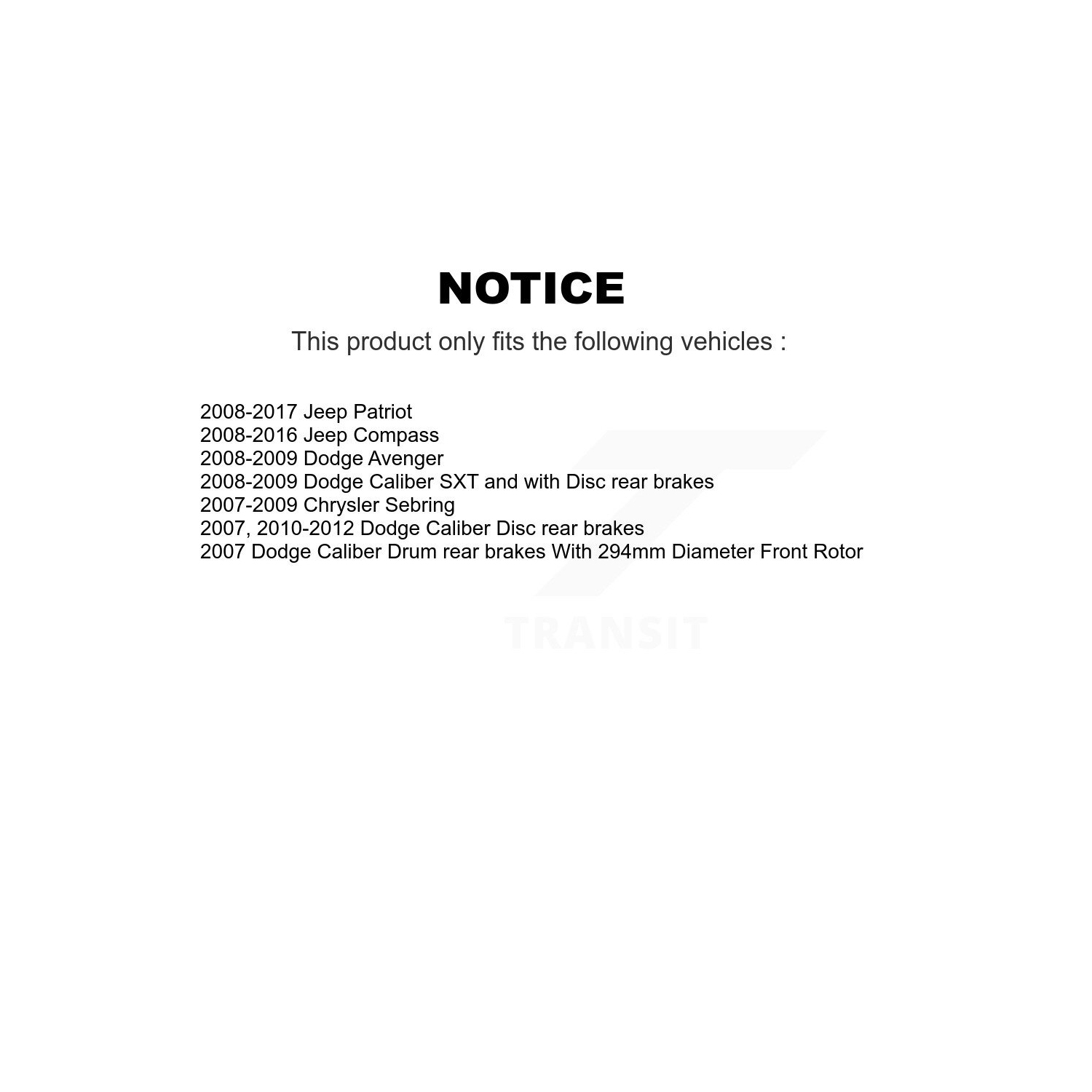 Ensemble de tampons et tambours en céramique pour disque de frein avant arrière pour Jeep Patriot Compass Dodge Caliber 8&nbsp;A-105168