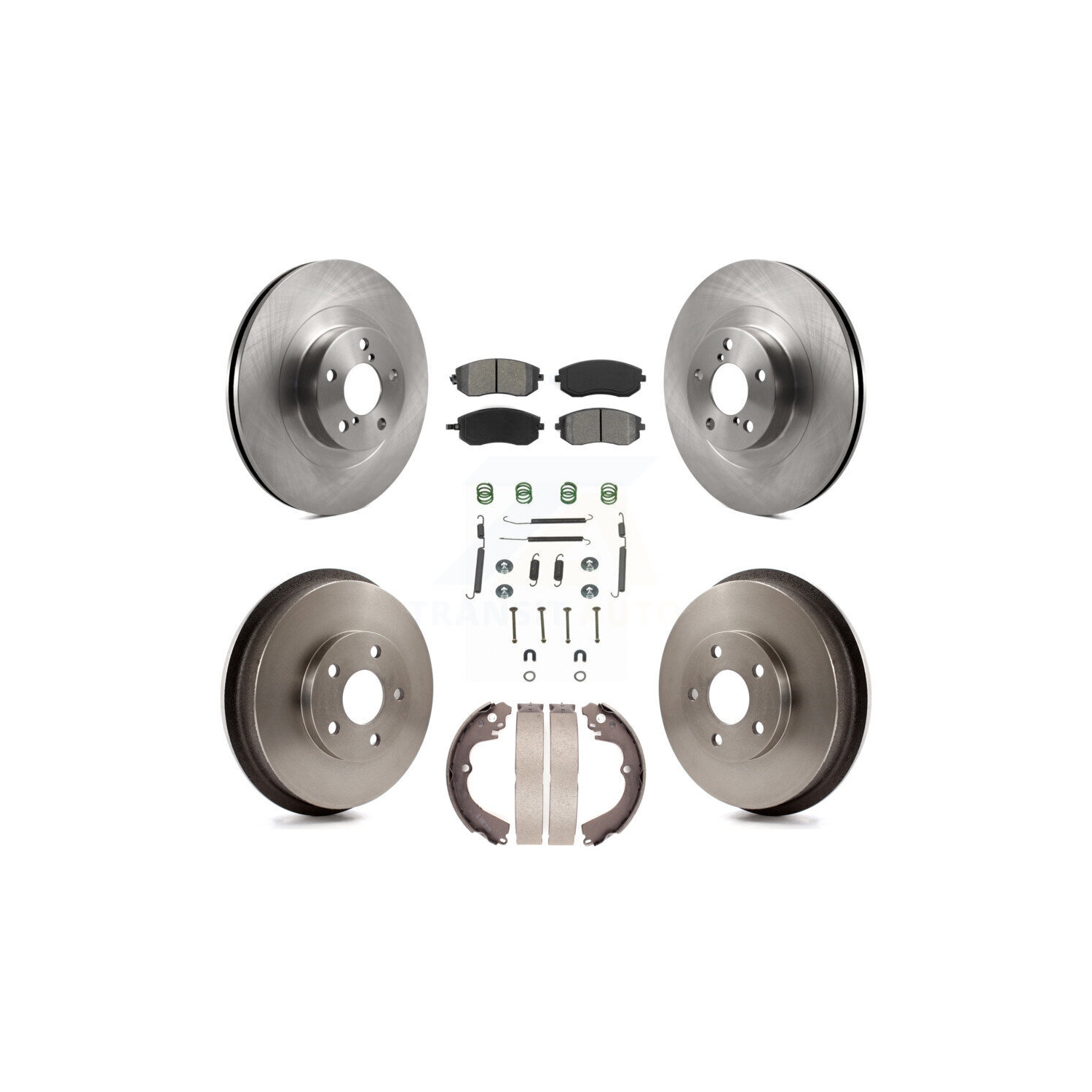 Front Rear Disc Brake Rotors Semi-Metallic Pad Drum Kit For Subaru Forester Impreza K8S-102151
