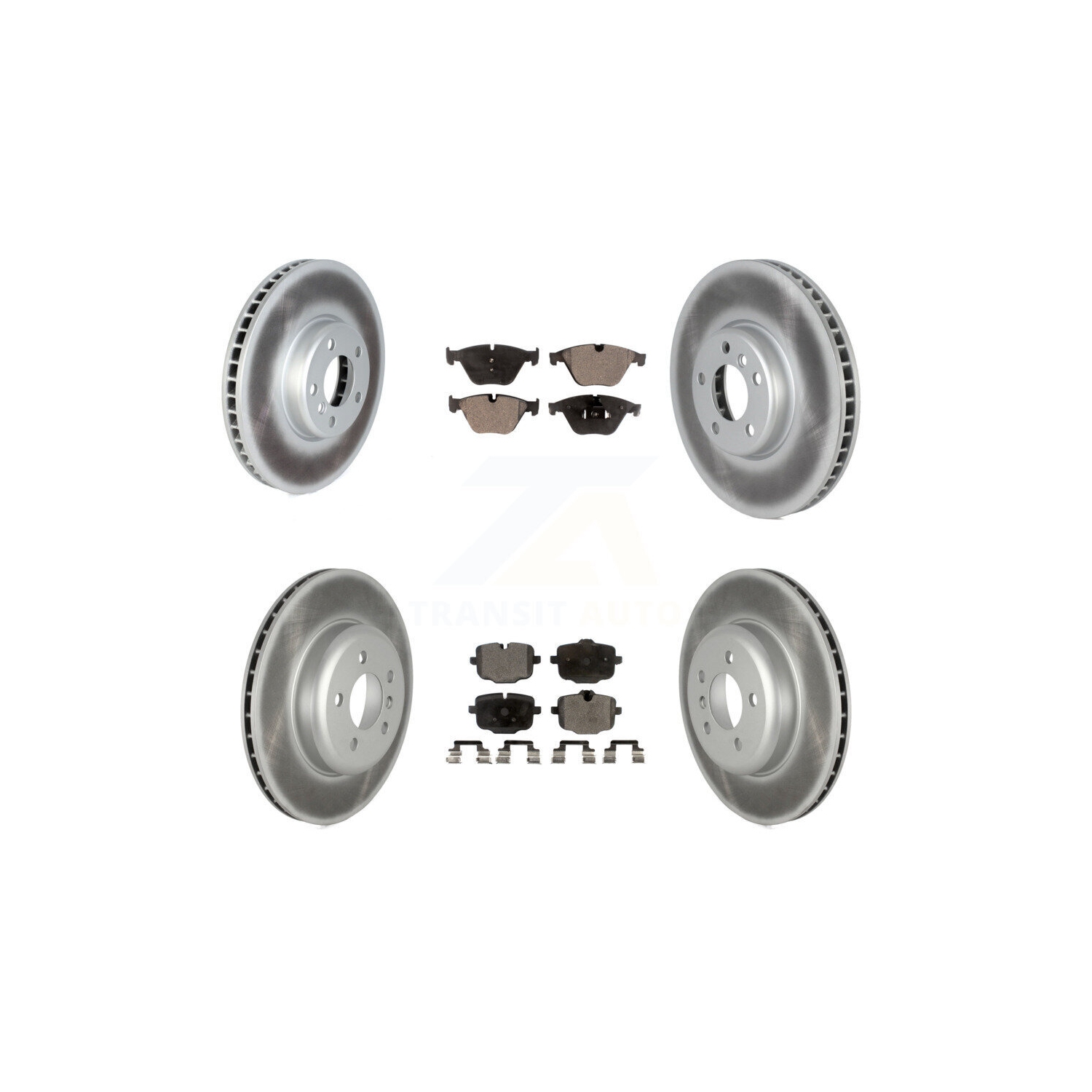 Front Rear Coated Disc Brake Rotors And Ceramic Pads Kit For BMW 535i KGT-102993