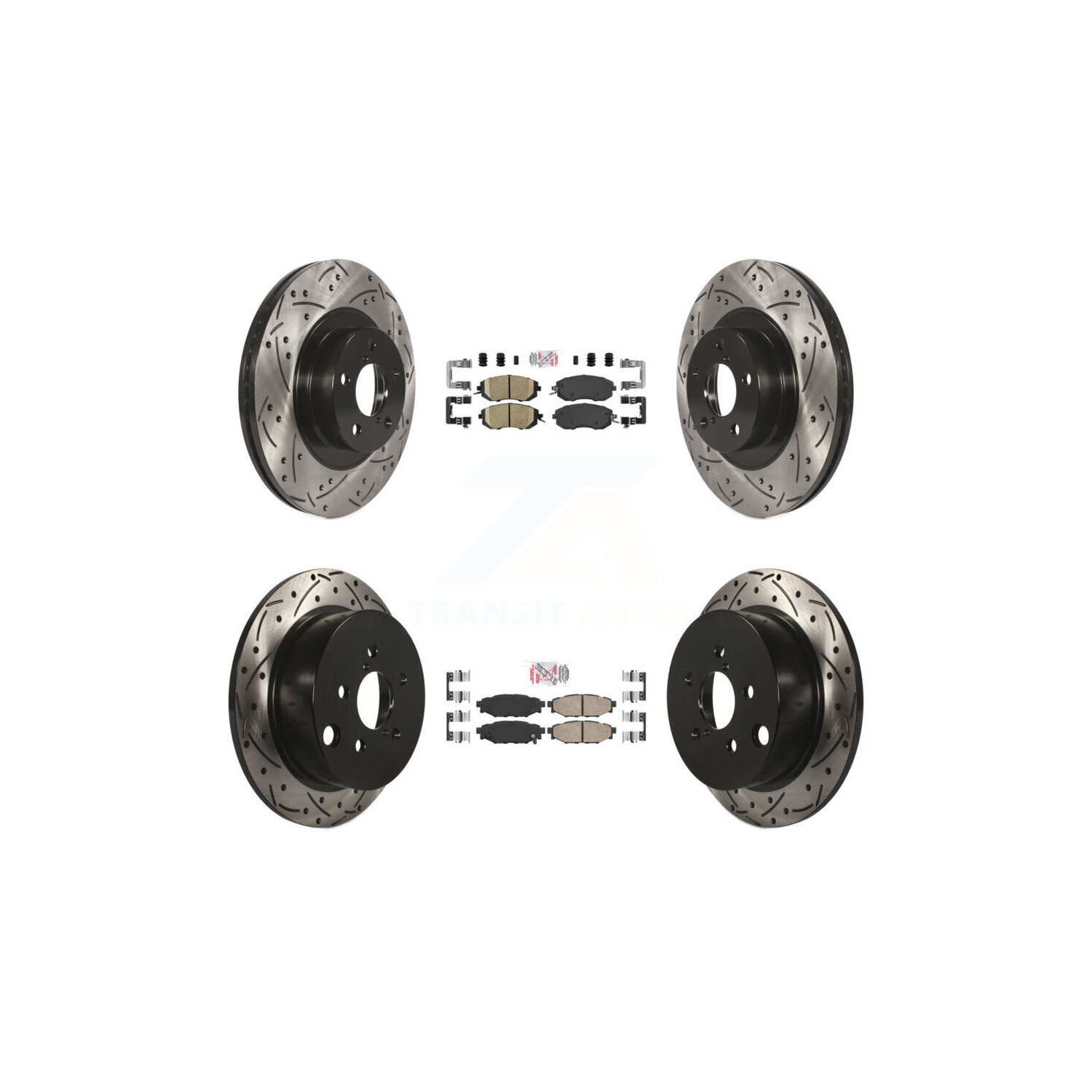 Kit de rotor de frein à disque à fente percé sur plaquette de céramique arrière avant pour Subaru Forester XV Crosstrek KDA-100907