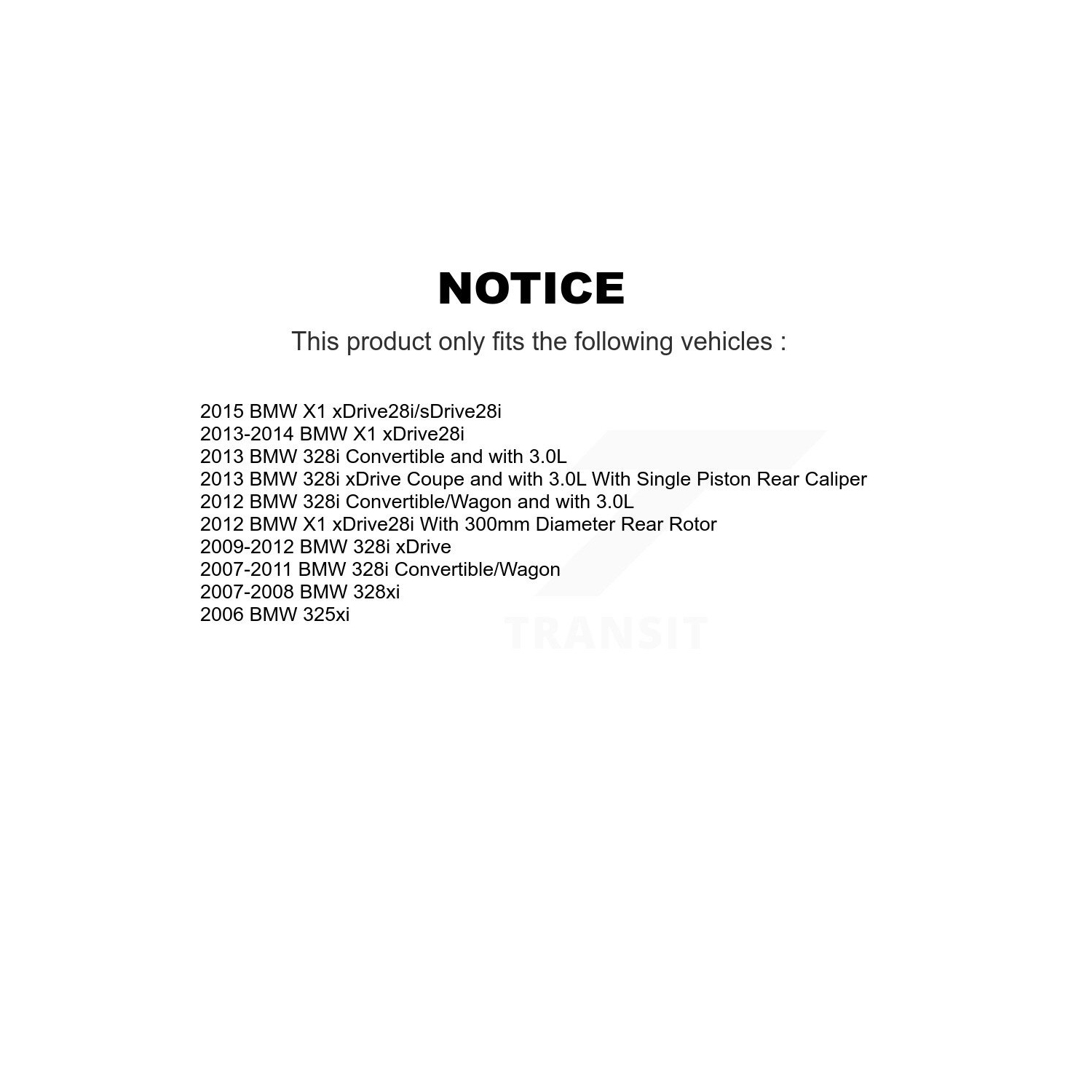 Disques de frein arrière et plaquettes semi-métalliques pour BMW 328i xDrive X1 328xi 325xi K8F-101841