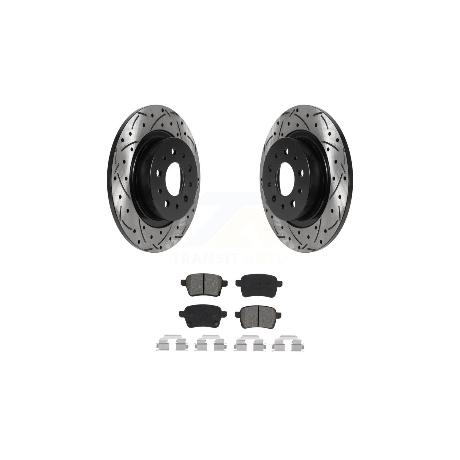 Kit de disque de frein à disque perforé et de plaquettes semi-métalliques enduites à l'arrière pour Fiat 500&nbsp;L KDS-100790 2014-2020