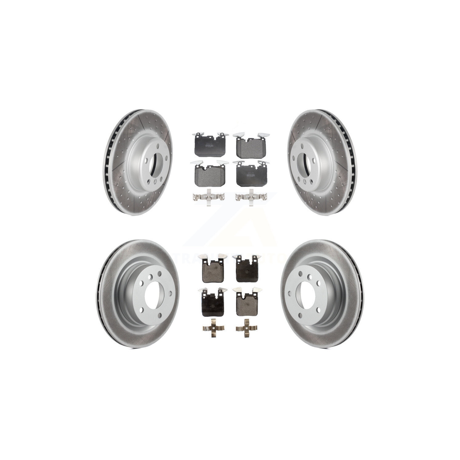 Disques de frein à disque enduits à l'avant et plaquettes semi-métalliques pour BMW 328i KGF-102821