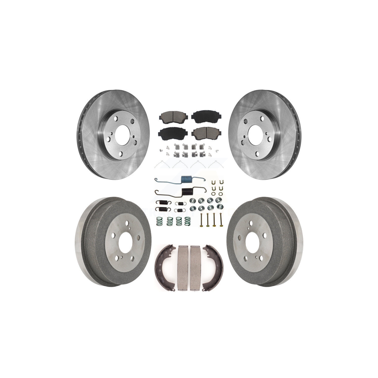 Front Rear Disc Brake Rotors Ceramic Pads And Drum Kit For Toyota Camry K8C-102296