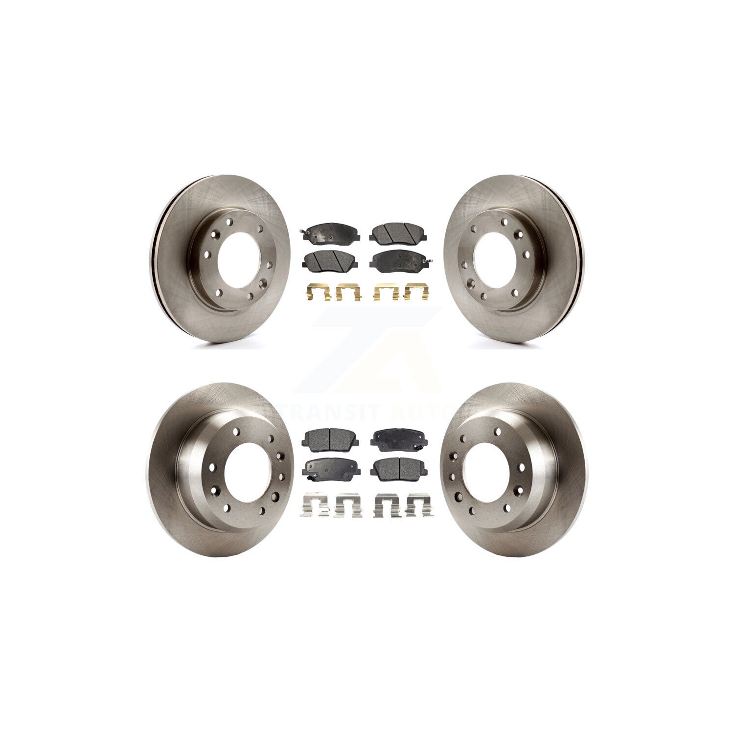 Front Rear Disc Brake Rotors And Semi-Metallic Pads Kit For Kia Sedona Hyundai Entourage K8F-101256