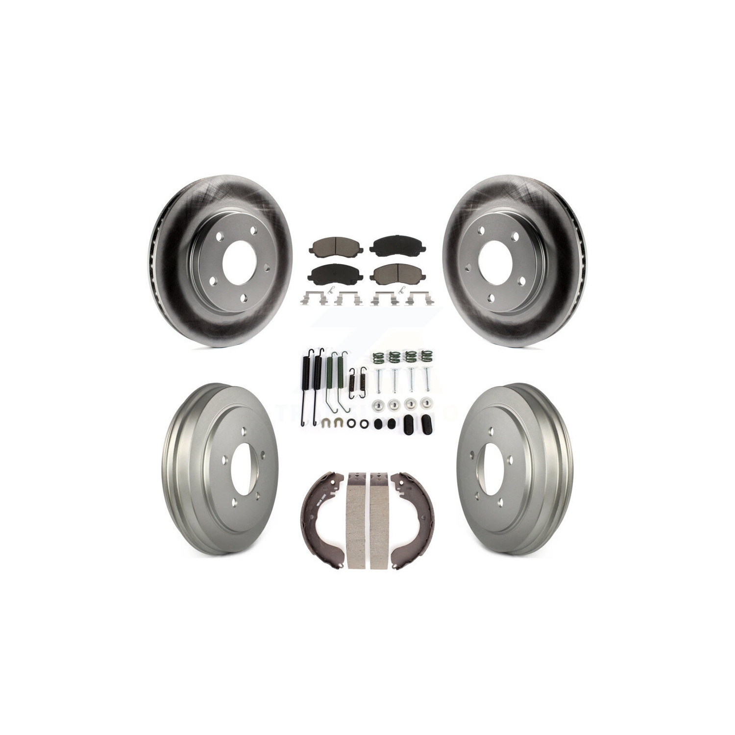 Front Rear Coated Disc Brake Rotors Ceramic Pads And Drum Kit For Dodge Caliber KGC-101929