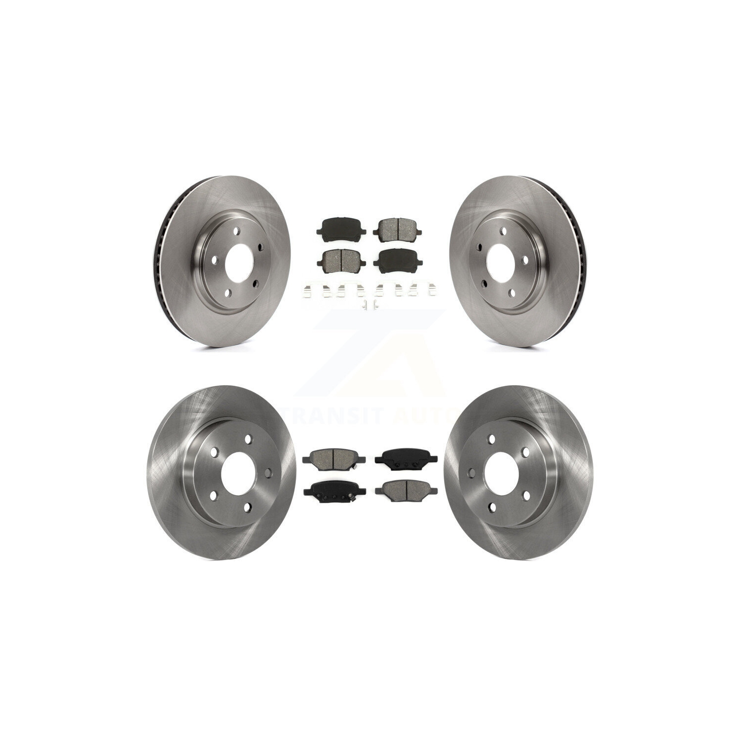 Front Rear Brake Rotors & Semi-Metallic Pad Kit For Chevrolet Malibu Pontiac G5 G6 Cobalt K8S-100789