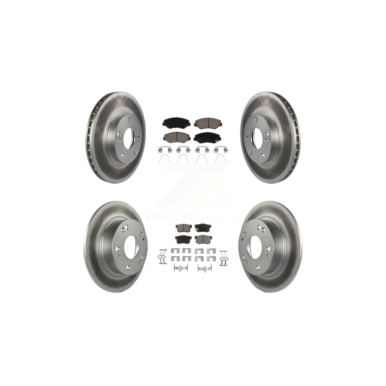 Front Rear Coated Disc Brake Rotors And Ceramic Pads Kit For Honda Accord KGC-100874