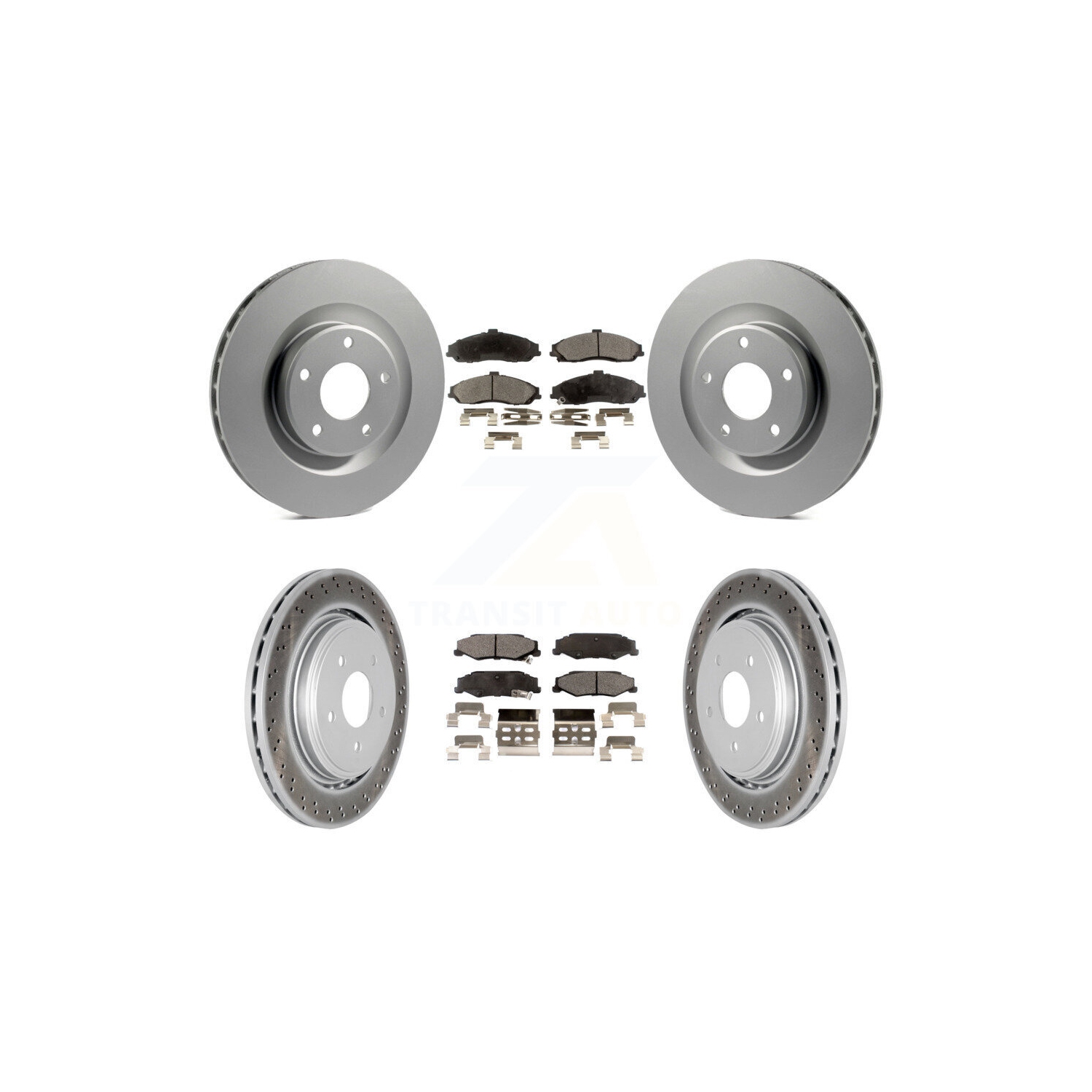 Ensemble de plaquettes semi-métalliques de frein avant arrière pour Cadillac XLR avec freins renforcés KGF-100585