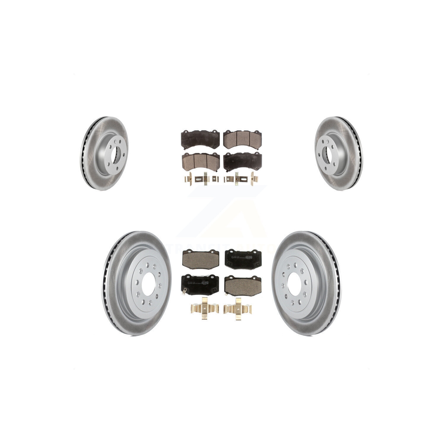 Front Rear Coat Brake Rotor Ceramic Pad Kit For 17 Cadillac ATS With 300mm Diameter KGT-102228