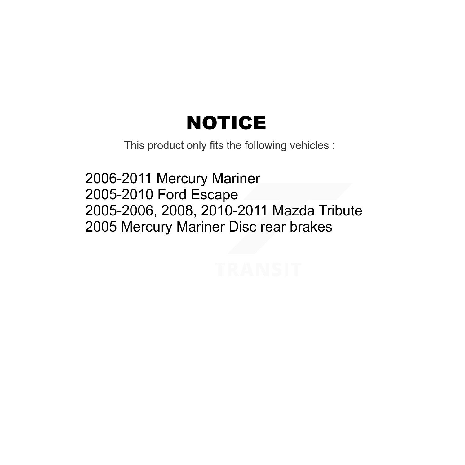 Ensemble de plaquettes en céramique pour disques de frein arrière pour Ford Escape Mazda Tribute Mercury Mariner KGT-101354