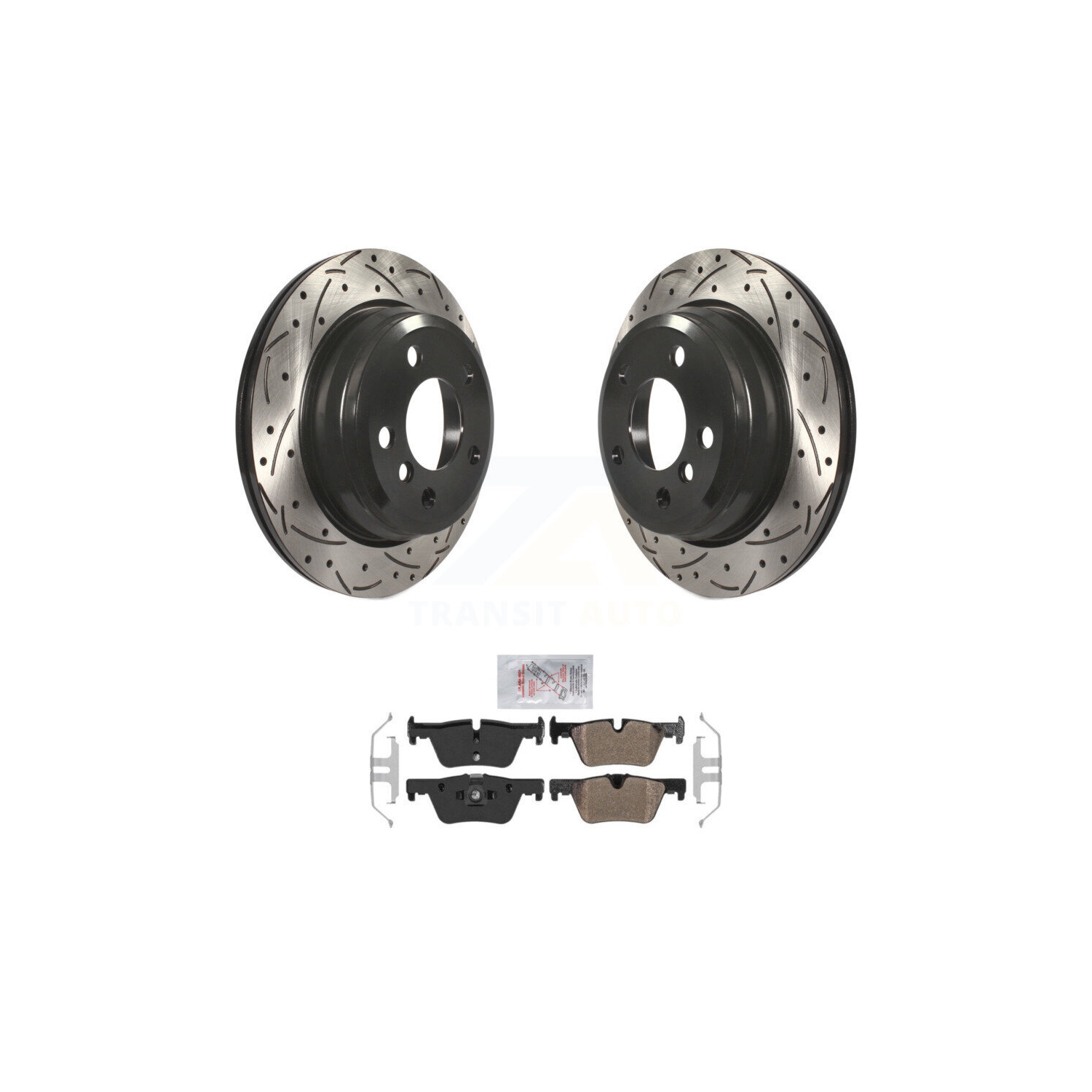 Rear Drill Slot Brake Rotor Semi-Metallic Pad Kit For BMW 328i xDrive 330i 320i 428i 328d KDA-102233