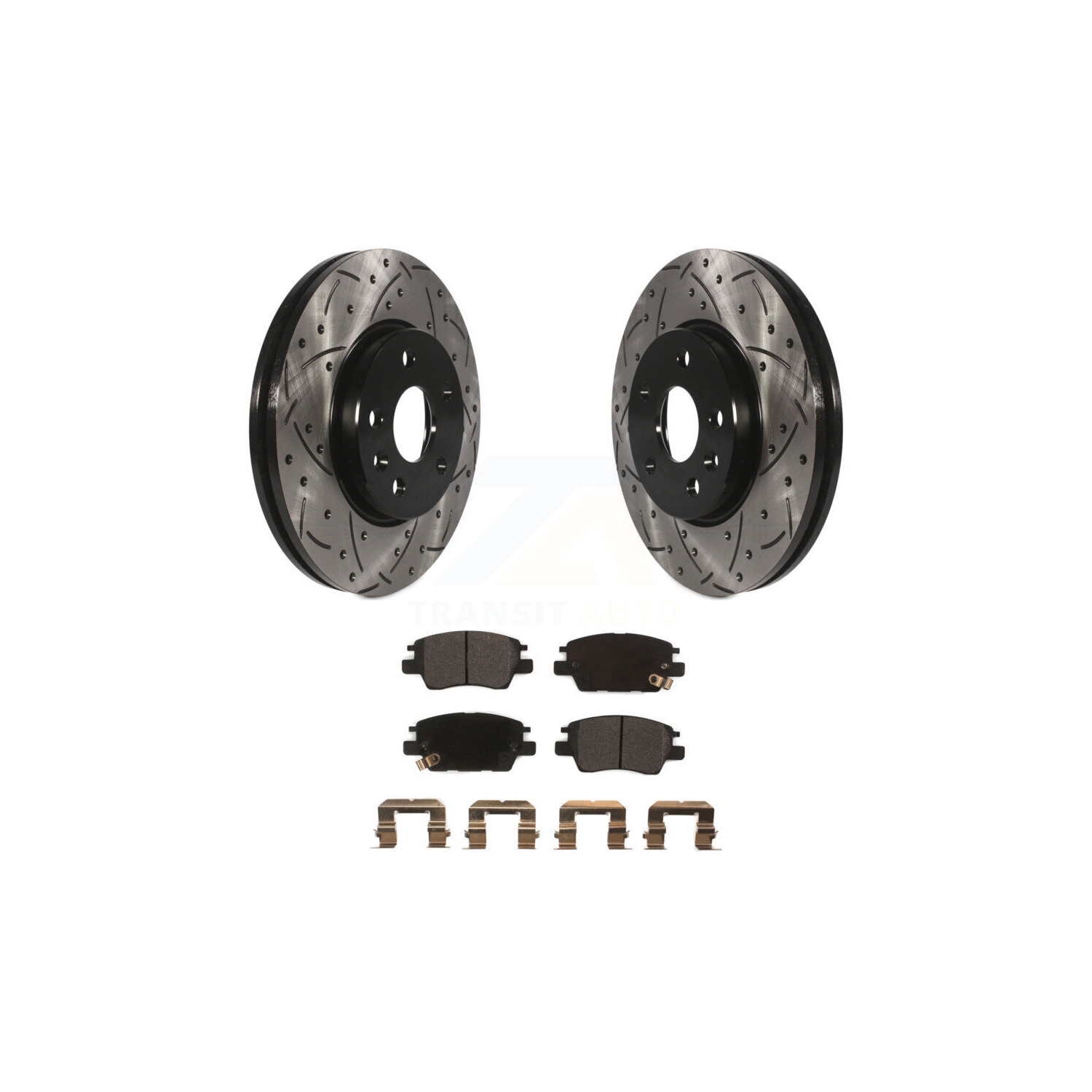 Front Drilled Slot Brake Rotor Semi-Metallic Pad Kit For Chevrolet Cruze Bolt EV EUV Volt KDF-100012