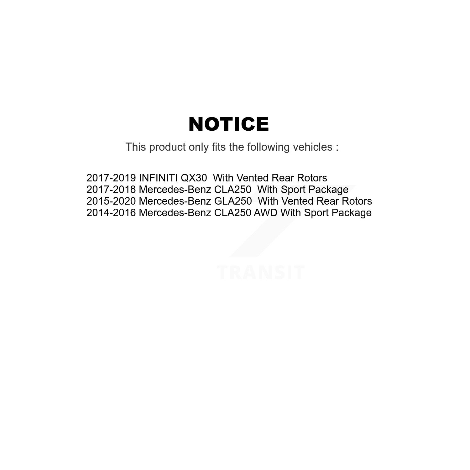 Rear Disc Brake Rotor Semi-Metallic Pad Kit For Mercedes-Benz GLA250 CLA250 INFINITI QX30 K8F-102808