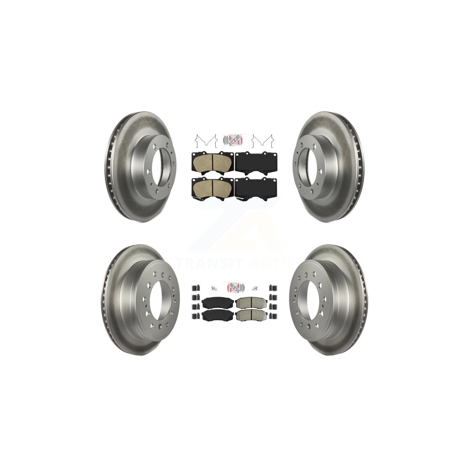 Front Ceramic Rear Semi-Metallic Pad Coat Brake Rotor Kit For 2010-2014 Toyota FJ Cruiser KGA-102707