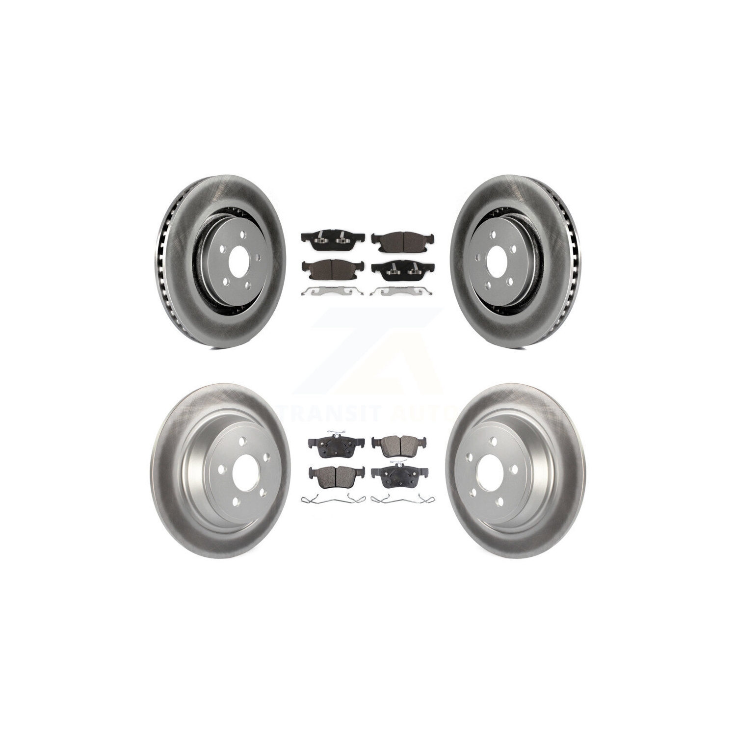 Front Rear Coated Disc Brake Rotor And Ceramic Pad Kit For Ford Edge Lincoln Nautilus MKX KGT-100737