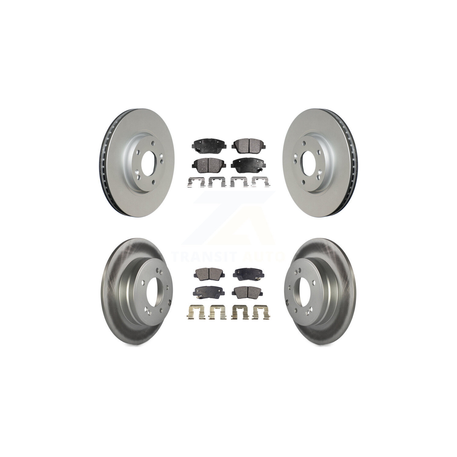 Complete Front & Rear Ceramic Brake Pad And Rotor Kit For Kia Optima & Hyundai Sonata
