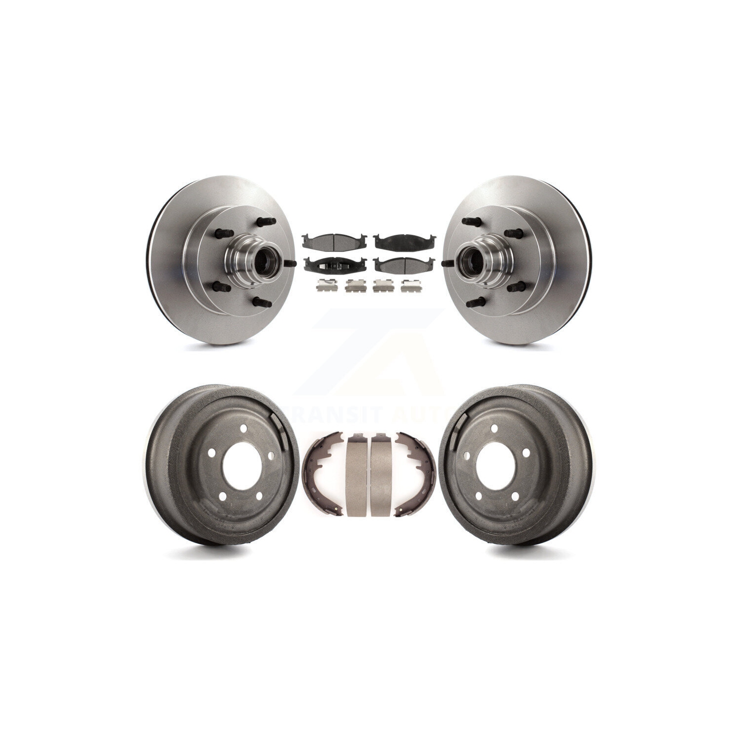 Plaquettes et tambours de frein arrière avant en céramique pour Ford E-150 Econoline ABS 97-99 K8T-103775 2 roues