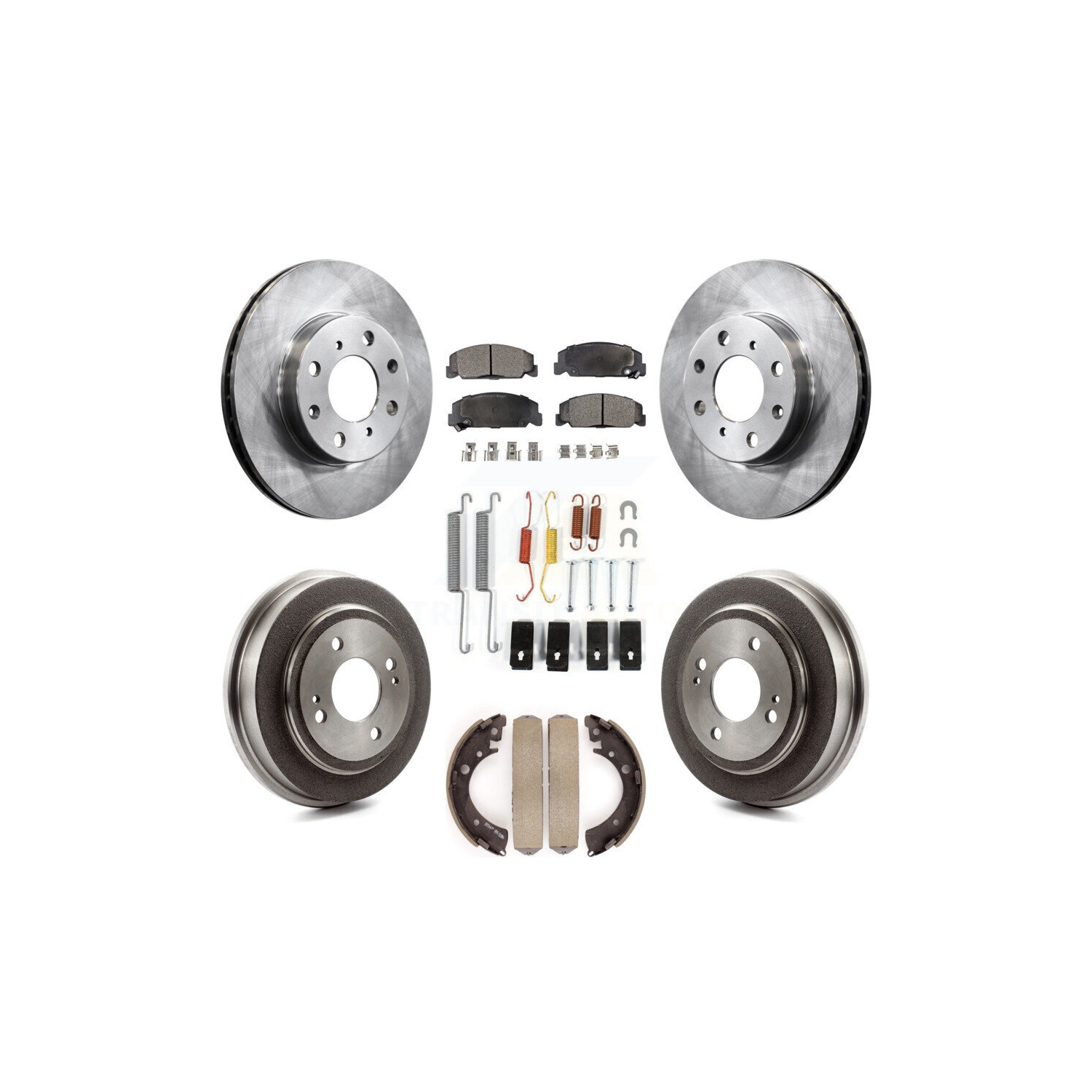 Disques de frein à disque avant arrière, plaquettes semi-métalliques et tambour pour Honda Civic K8F-102078