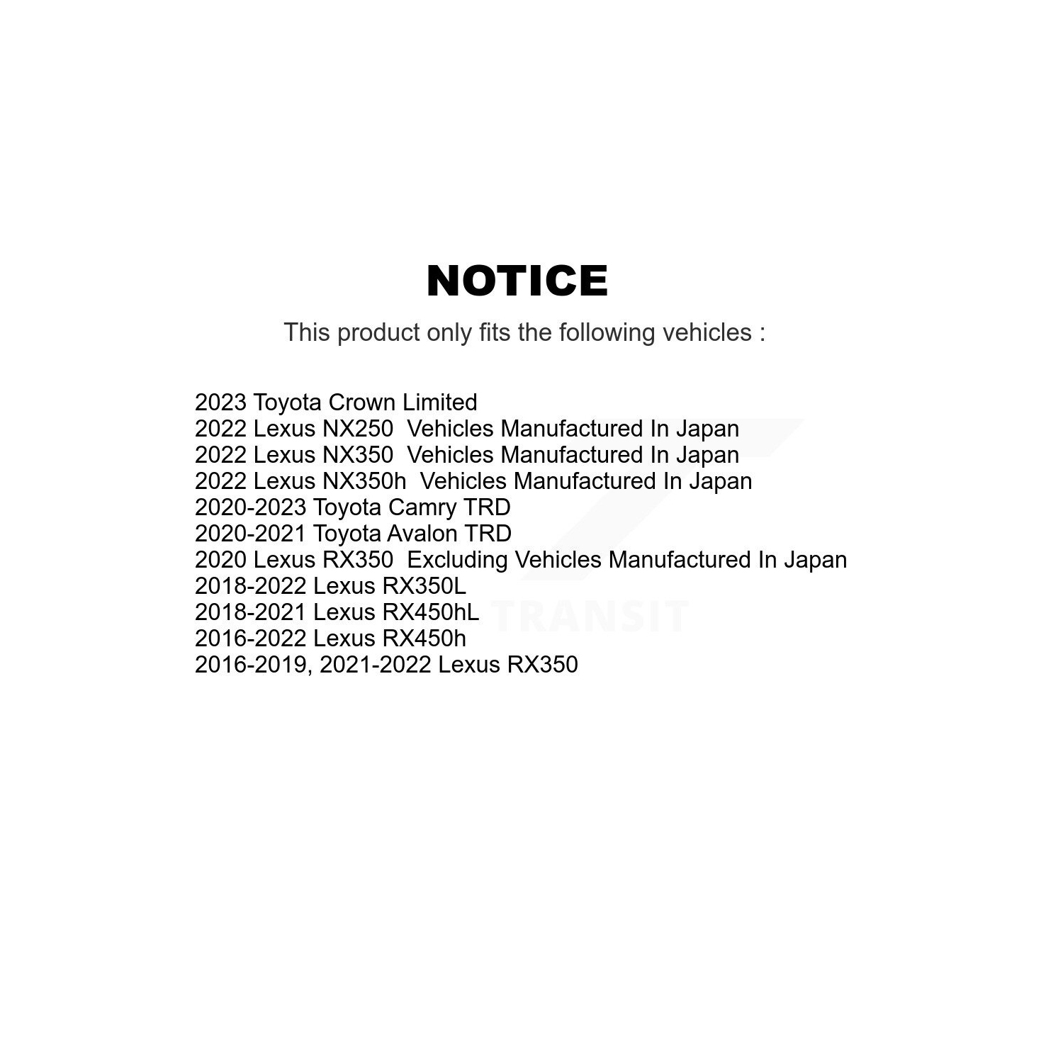 Ensemble de plaquettes semi-métalliques pour disque de frein avant Lexus RX350 Toyota Camry 450&nbsp;h NX350 350&nbsp;h K8F-102675