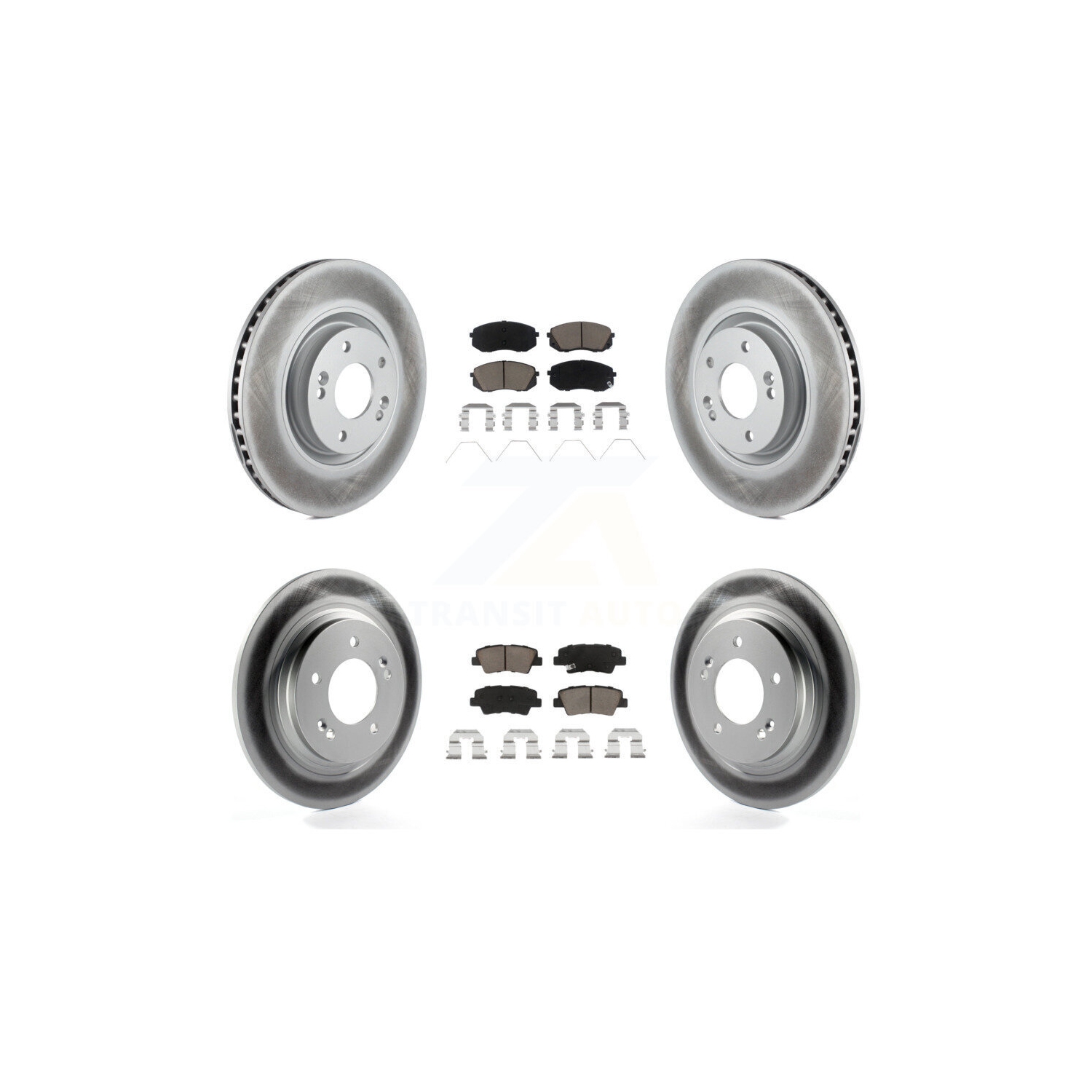 Rotor de frein à disque à revêtement arrière avant et ensemble de plaquettes en céramique pour moteur À ESSENCE Hyundai Sonata KGC-100773 2016