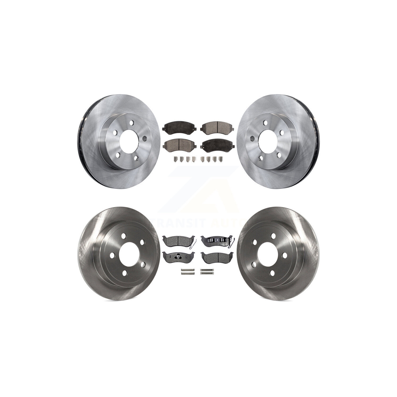 Front Rear Disc Brake Rotors And Semi-Metallic Pads Kit For 2003-2007 Jeep Liberty K8F-100939