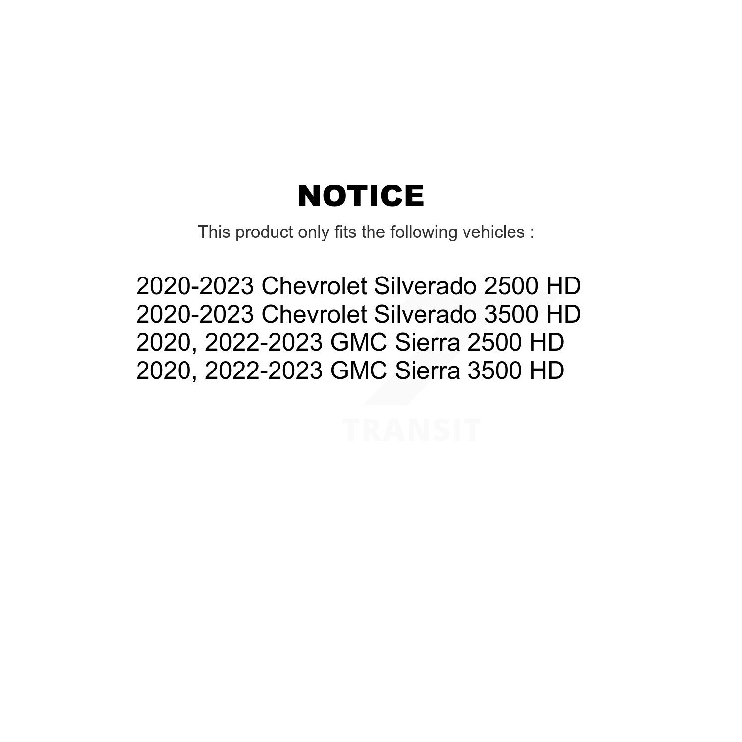 Ensemble de plaquettes en céramique pour disque de frein avant percé pour Chevrolet Sierra 2500 HD Silverado KDA-100109 de GMC