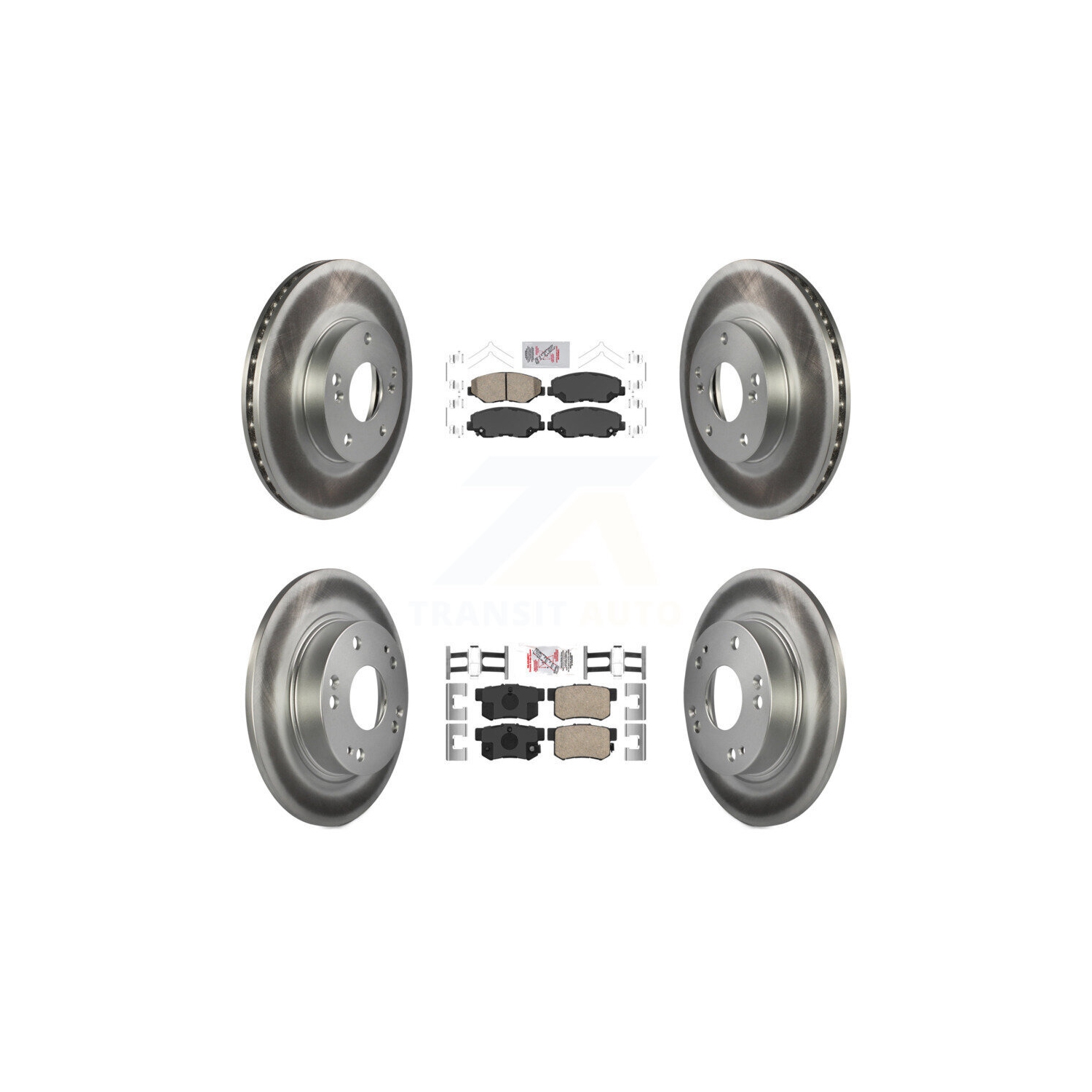 Front Rear Ceramic Pads And Coated Disc Brake Rotors Kit For Honda Civic KGA-101914