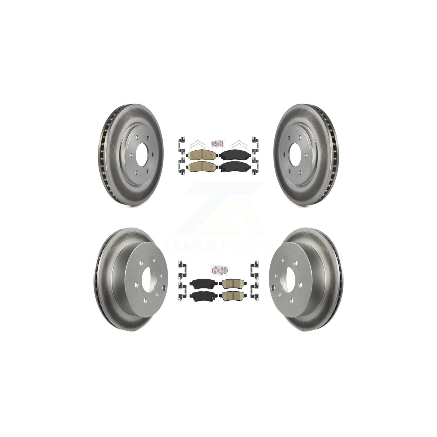 Plaquettes de frein avant arrière en céramique et disques de frein enduits pour Nissan Xterra KGA-104741 2006-2007