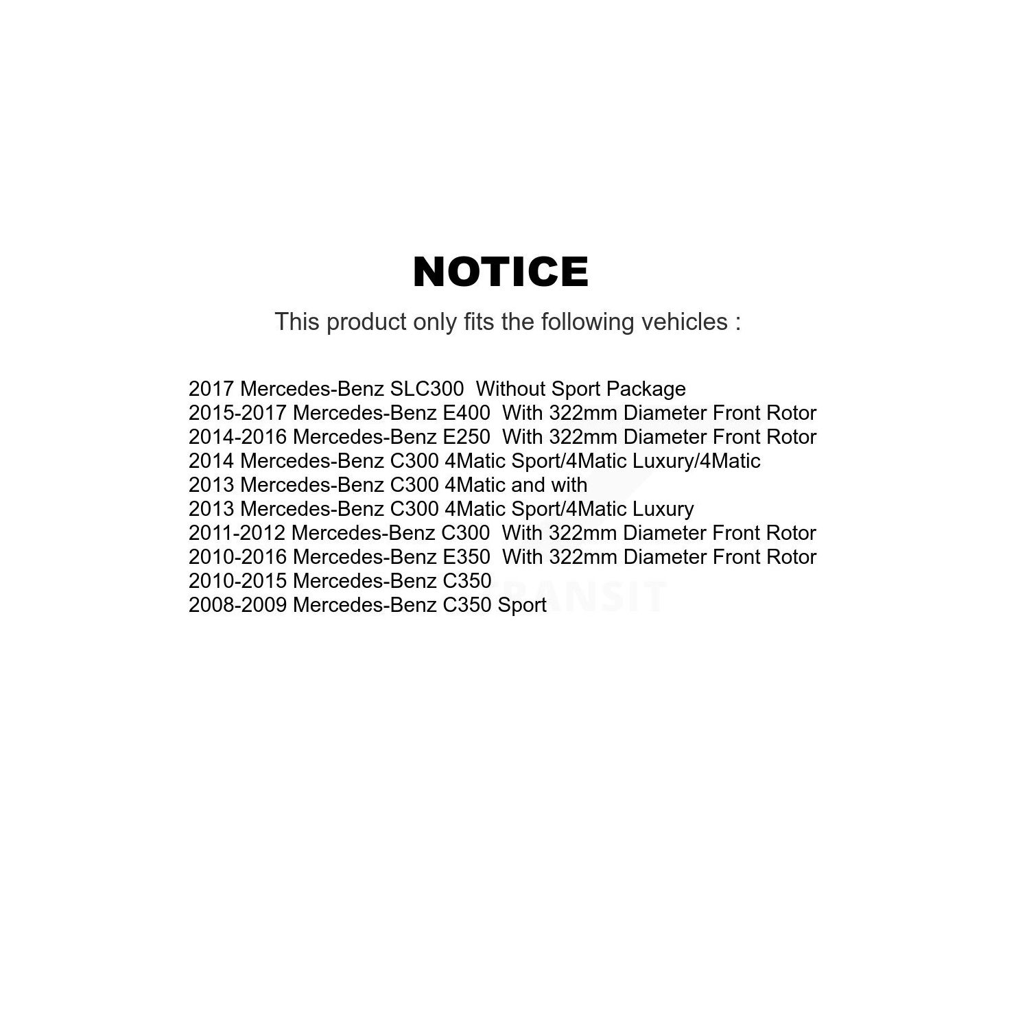 Disque de frein avant et plaquettes de frein semi-métalliques Mercedes-Benz C300 E350 C350 E400 E250 E300 K8F-100564