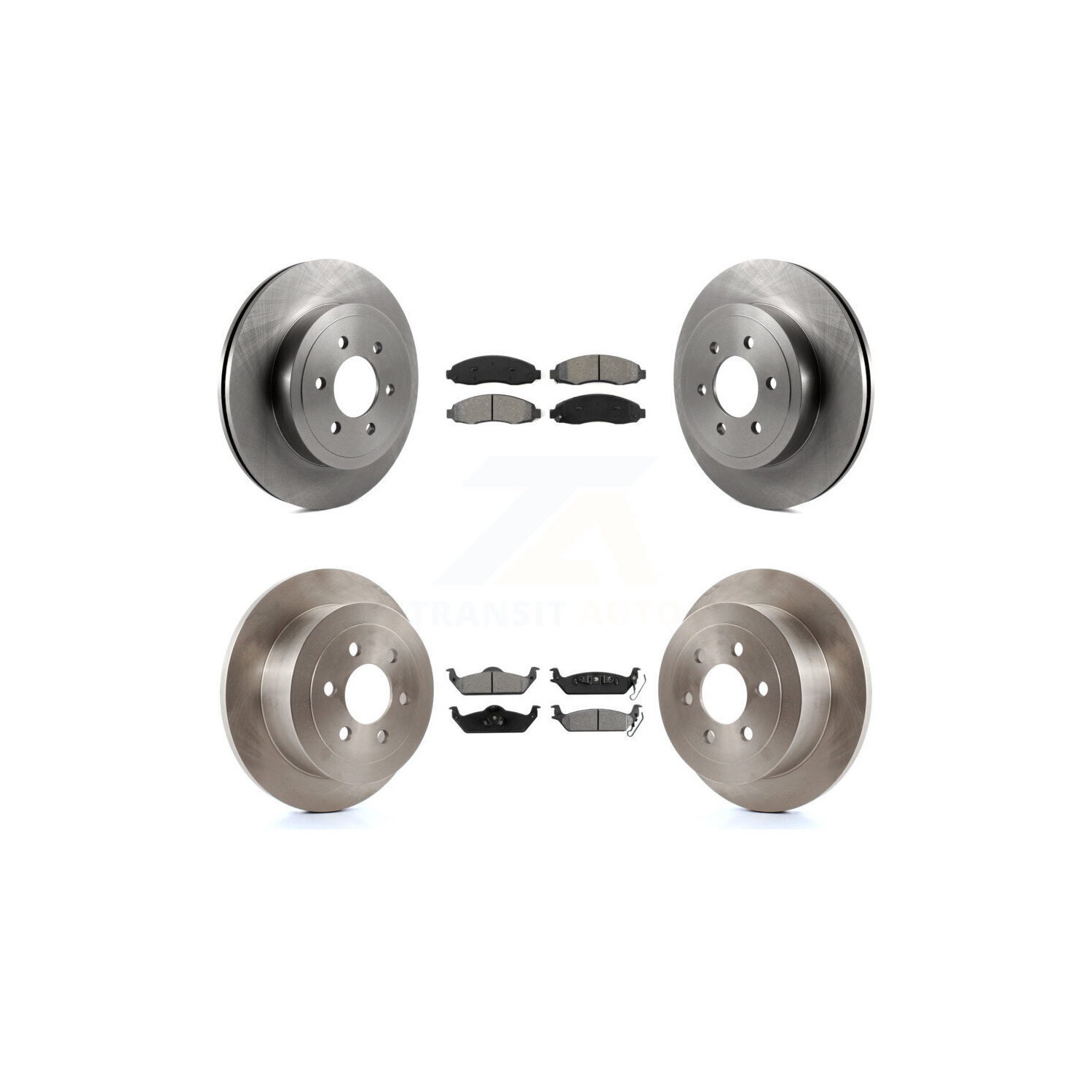 Front Rear Disc Brake Rotors And Semi-Metallic Pads Kit For 2003-2004 Dodge Dakota K8S-100983