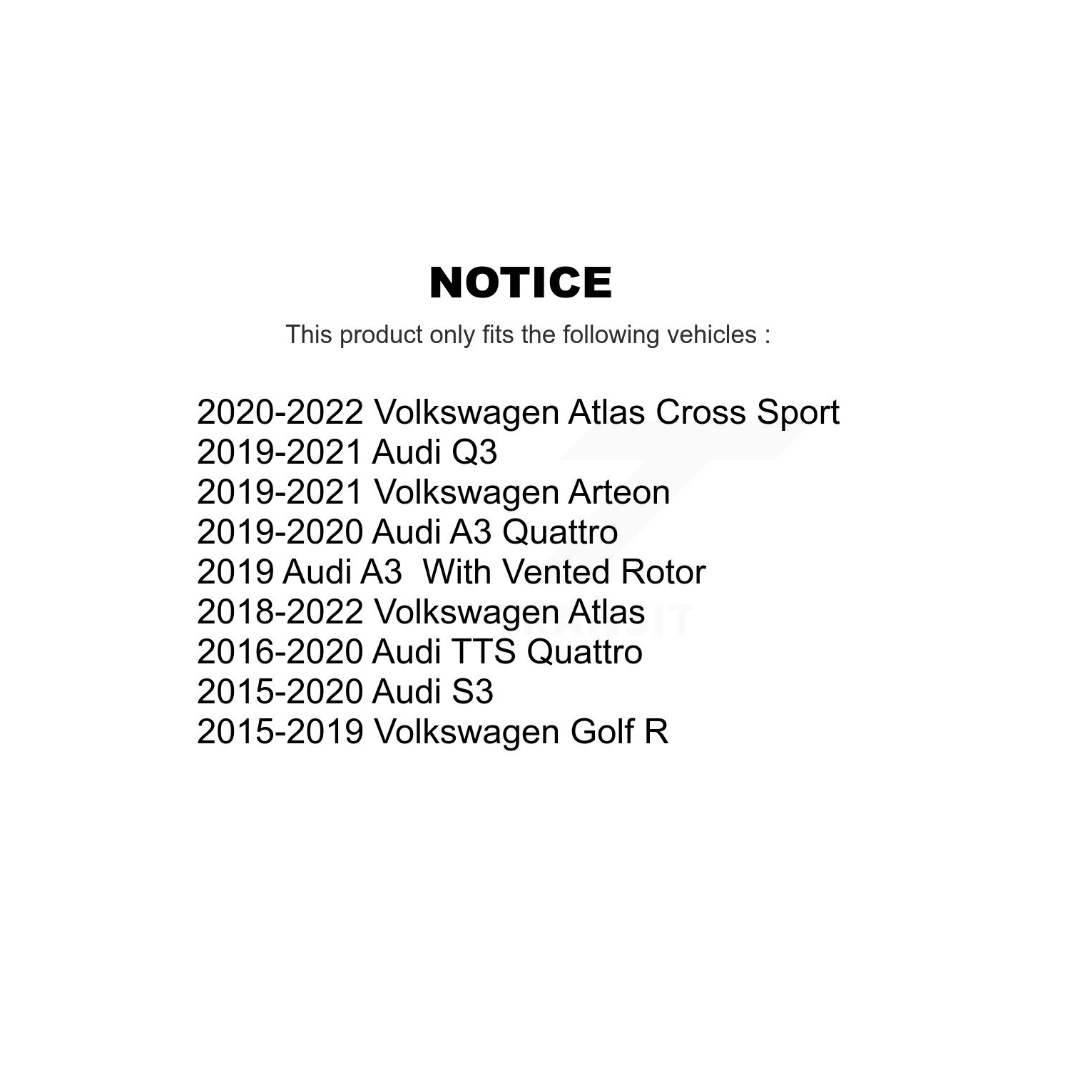 Rear Coat Brake Rotors Ceramic Pad Kit For Volkswagen Atlas Audi Q3 Cross Sport Golf R S3 KGT-102207