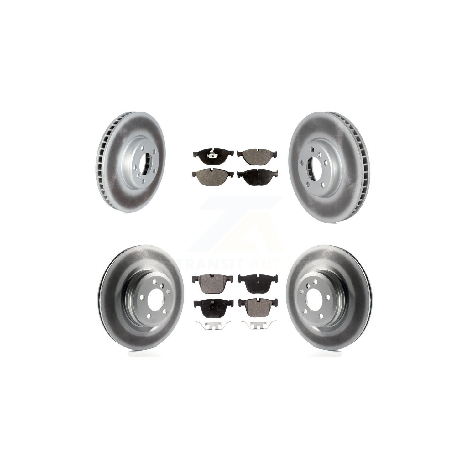 Front Rear Coated Disc Brake Rotors And Ceramic Pad Kit For 2013 BMW ActiveHybrid 7 KGT-102924
