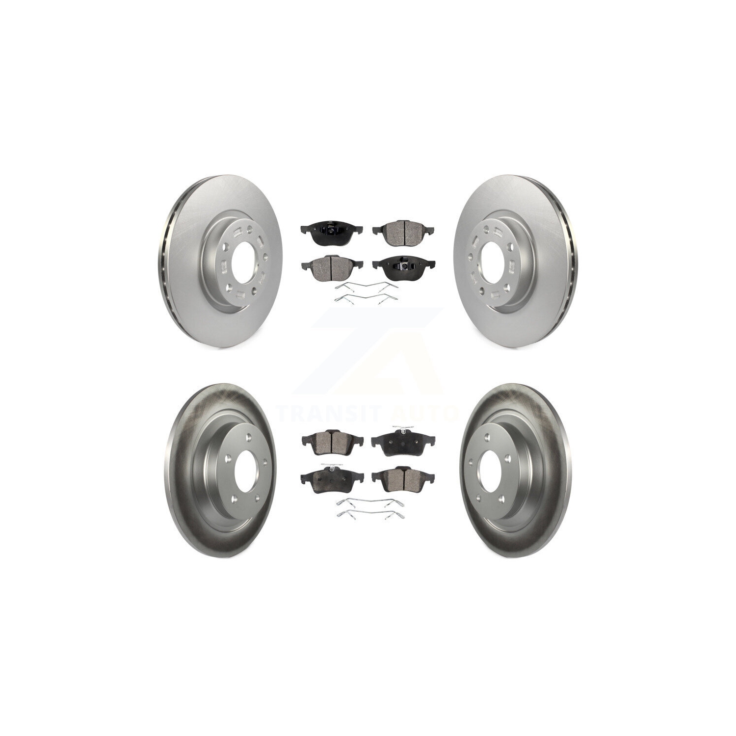 Front Rear Coated Disc Brake Rotors And Ceramic Pads Kit For Mazda 5 KGT-100944