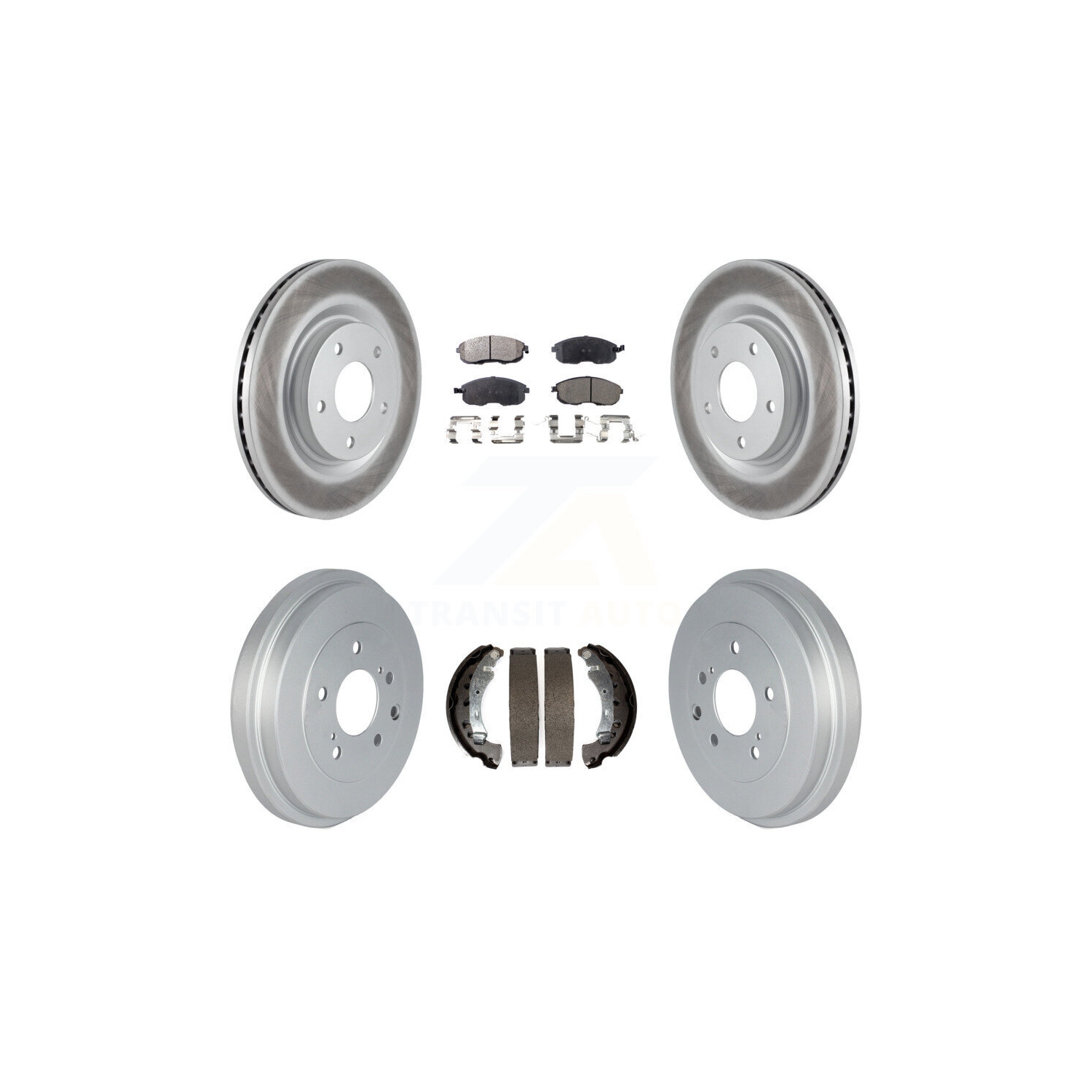 Front Rear Coat Brake Rotor Ceramic Pad Drum Kit For 2017-2019 Nissan Sentra Turbocharged KGT-102499