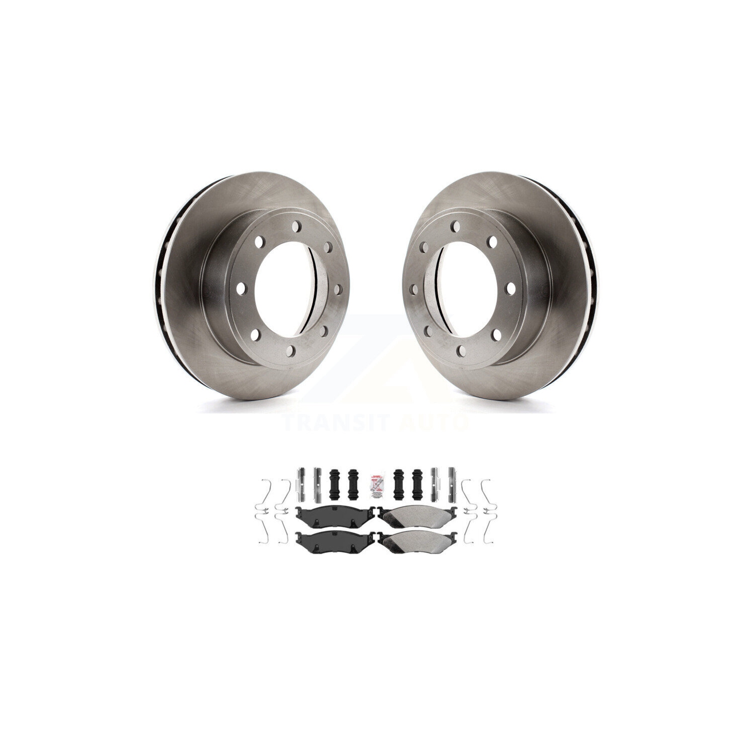 Front Disc Brake Rotors And Semi-Metallic Pads Kit For 1999 Ford F-450 Super Duty F-550 K8A-107017