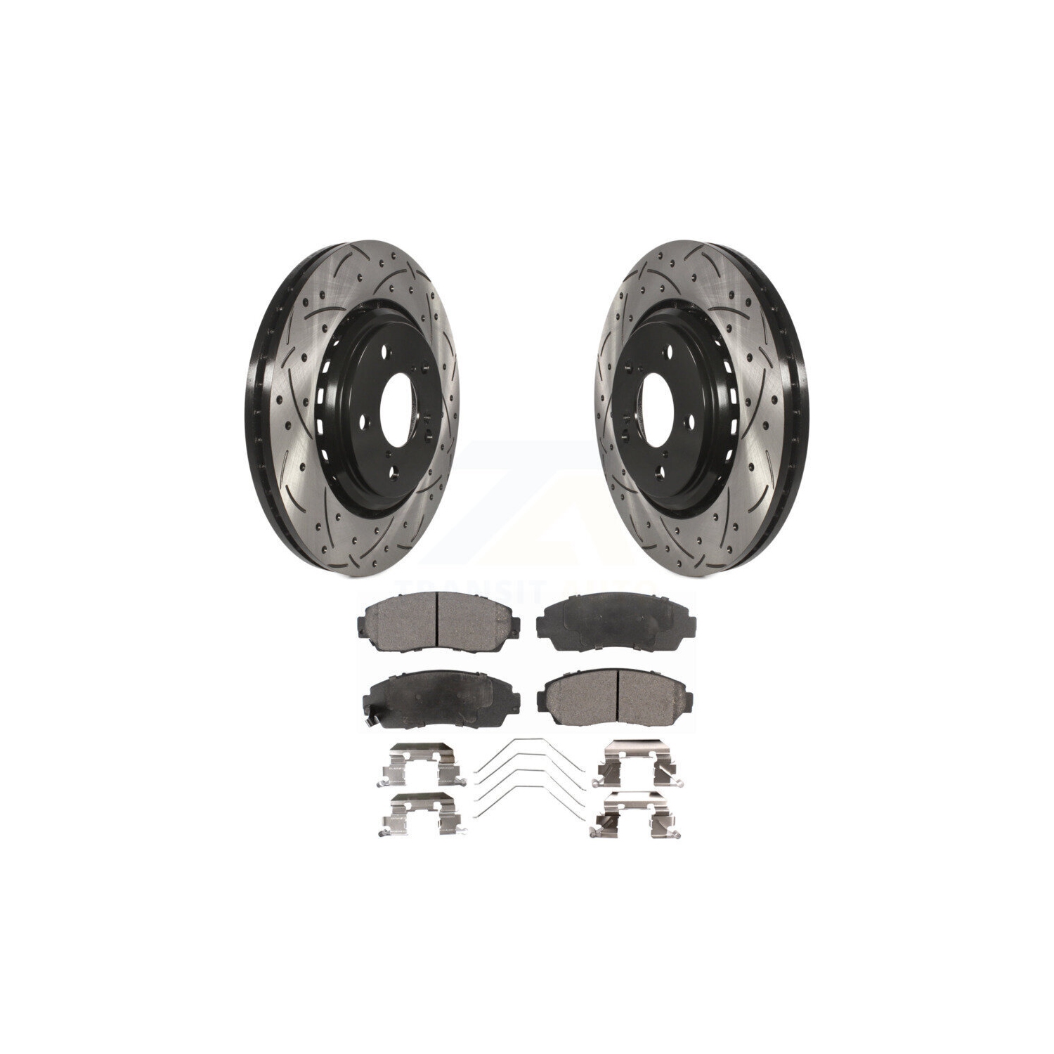 Disques de frein à disque perforés enduits à l'avant, ensemble de plaquettes en céramique pour Honda Odyssey Passport KDT-100169