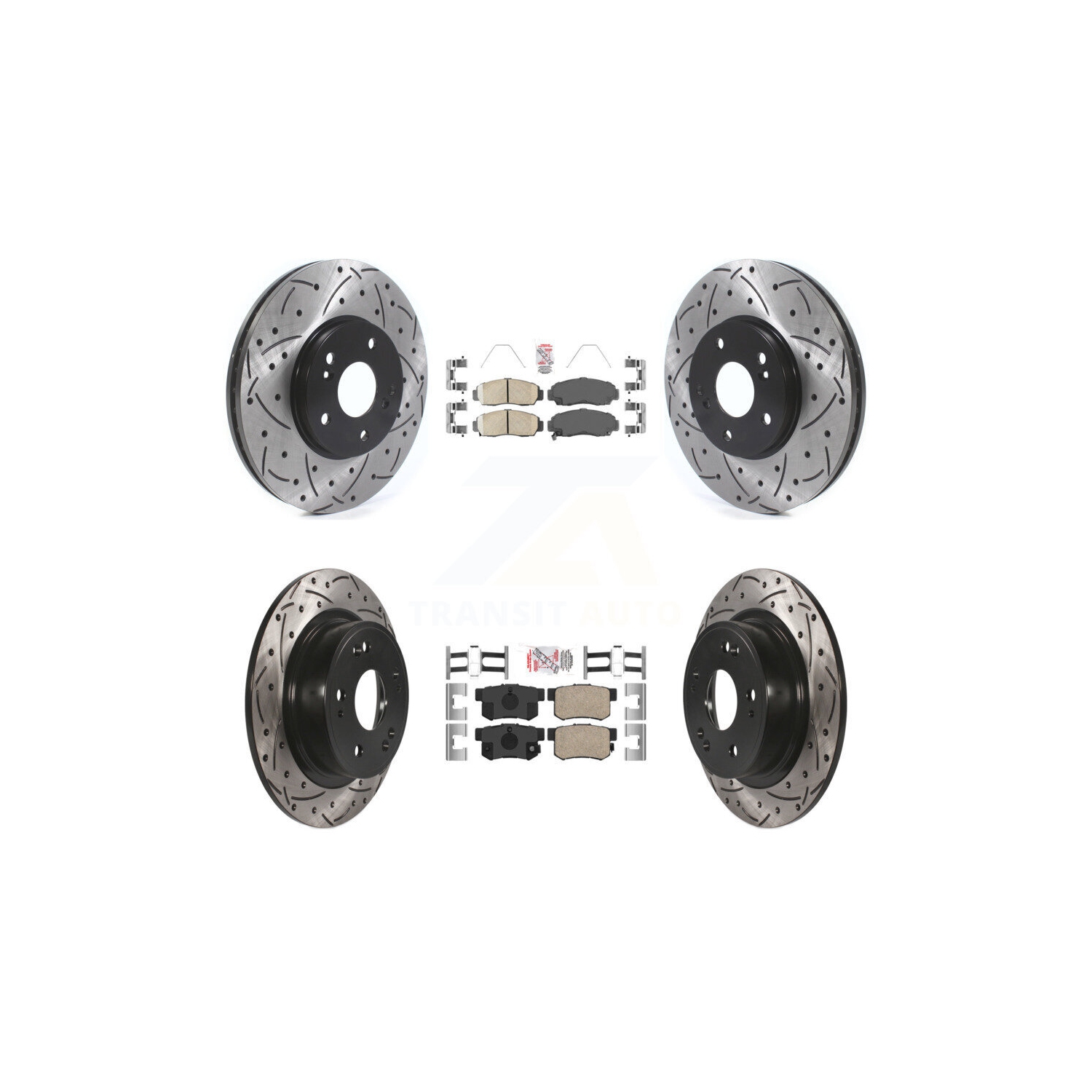 Plaquettes en céramique à l'avant et ensemble de disques de frein perforés avec enduit pour Honda Accord KDA-102426