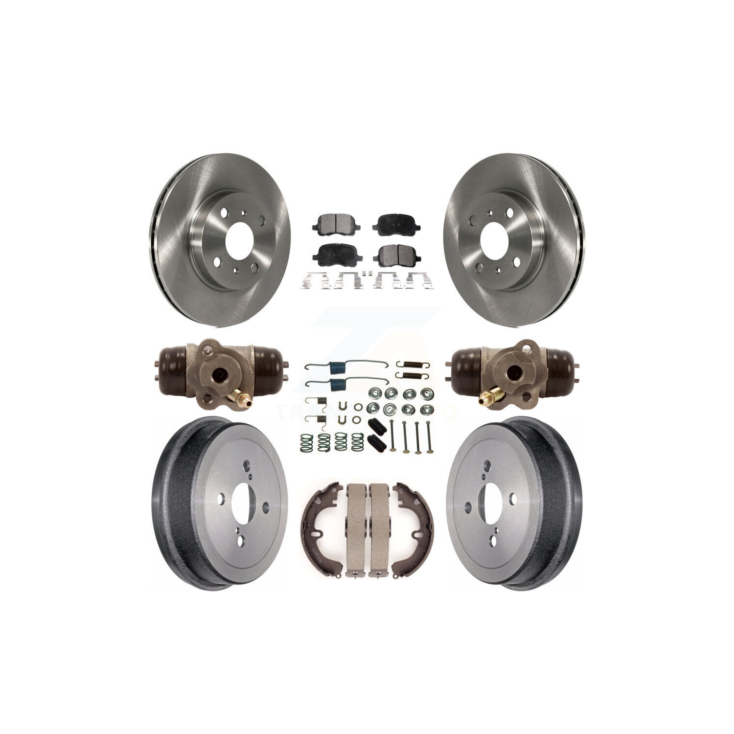 Disques de frein à disque arrière avant, plaquettes et tambours en céramique pour Toyota Corolla non ABS K8T-102601