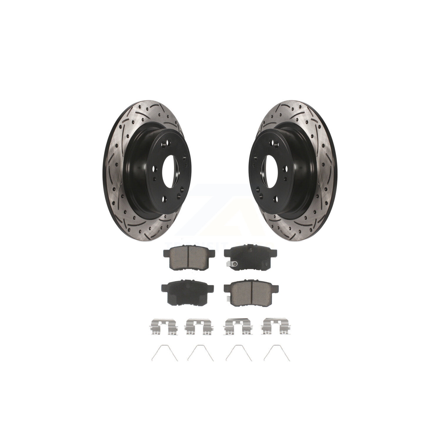 Ensemble disque de frein à disque perforé enduit à l'arrière et tampon en céramique pour Honda Accord Acura TSX KDC-100885