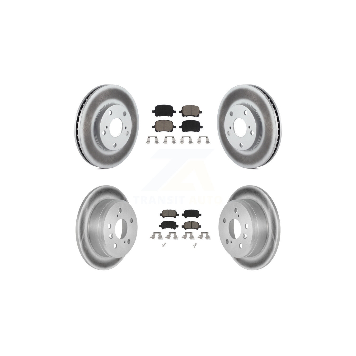 Front Rear Coated Disc Brake Rotors And Ceramic Pads Kit For Toyota Camry Solara KGC-100679