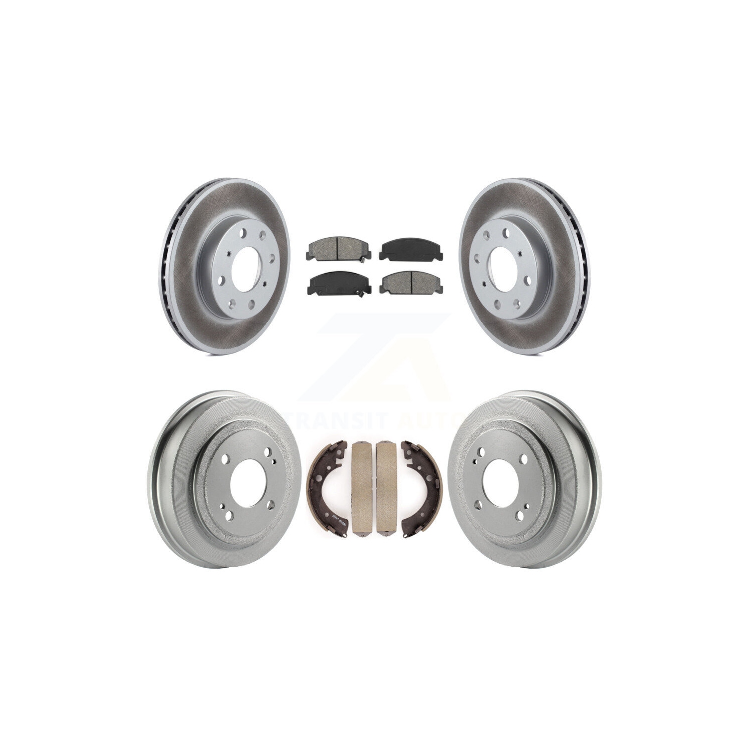 Disques de frein à disque à revêtement arrière avant, plaquettes semi-métalliques et kit de tambours pour Honda Civic KGS-102222