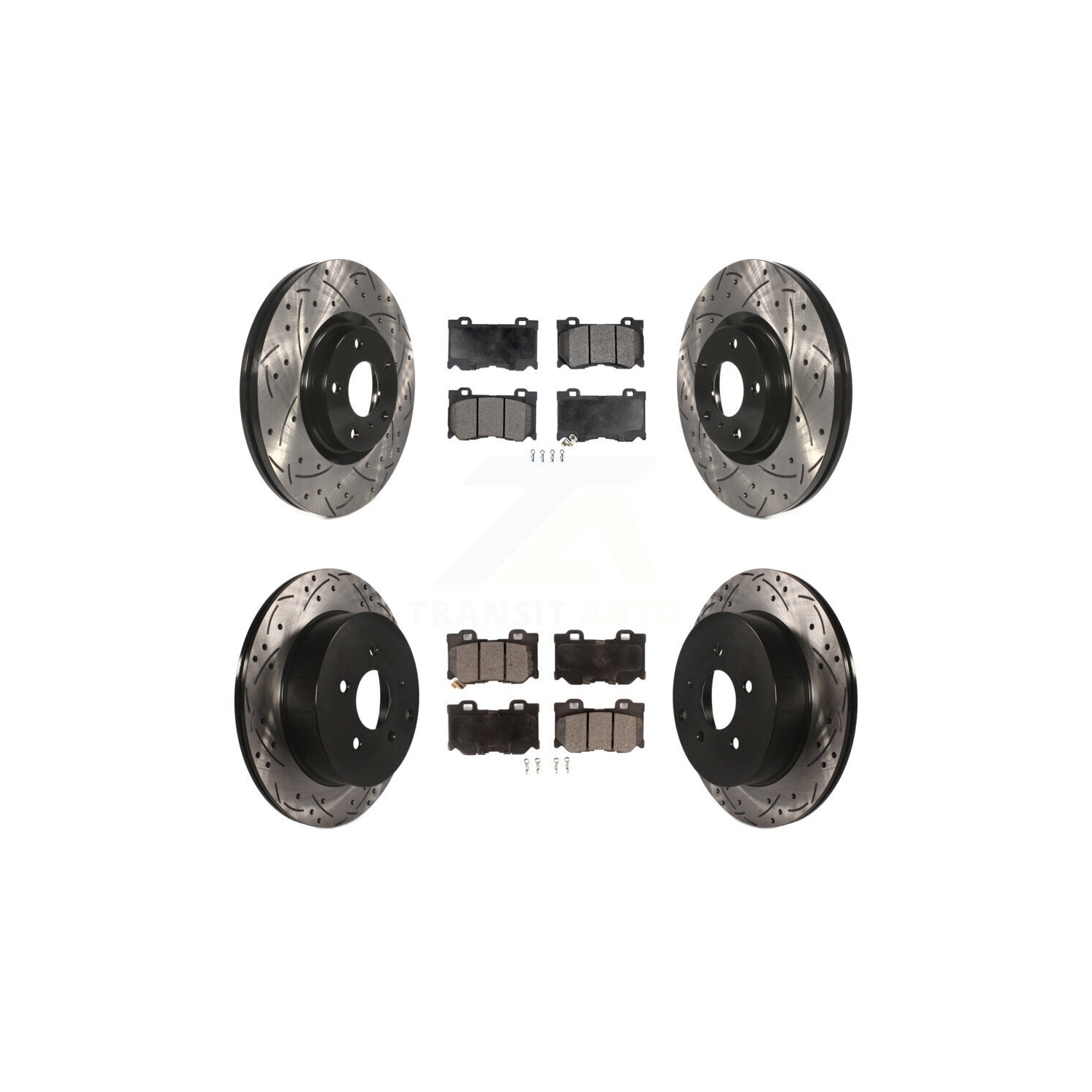 Kit de plaquettes semi-métalliques pour rotor de frein à fente de perceuse arrière avant pour INFINITI Q70 hybride KDF-100958 2017-2018