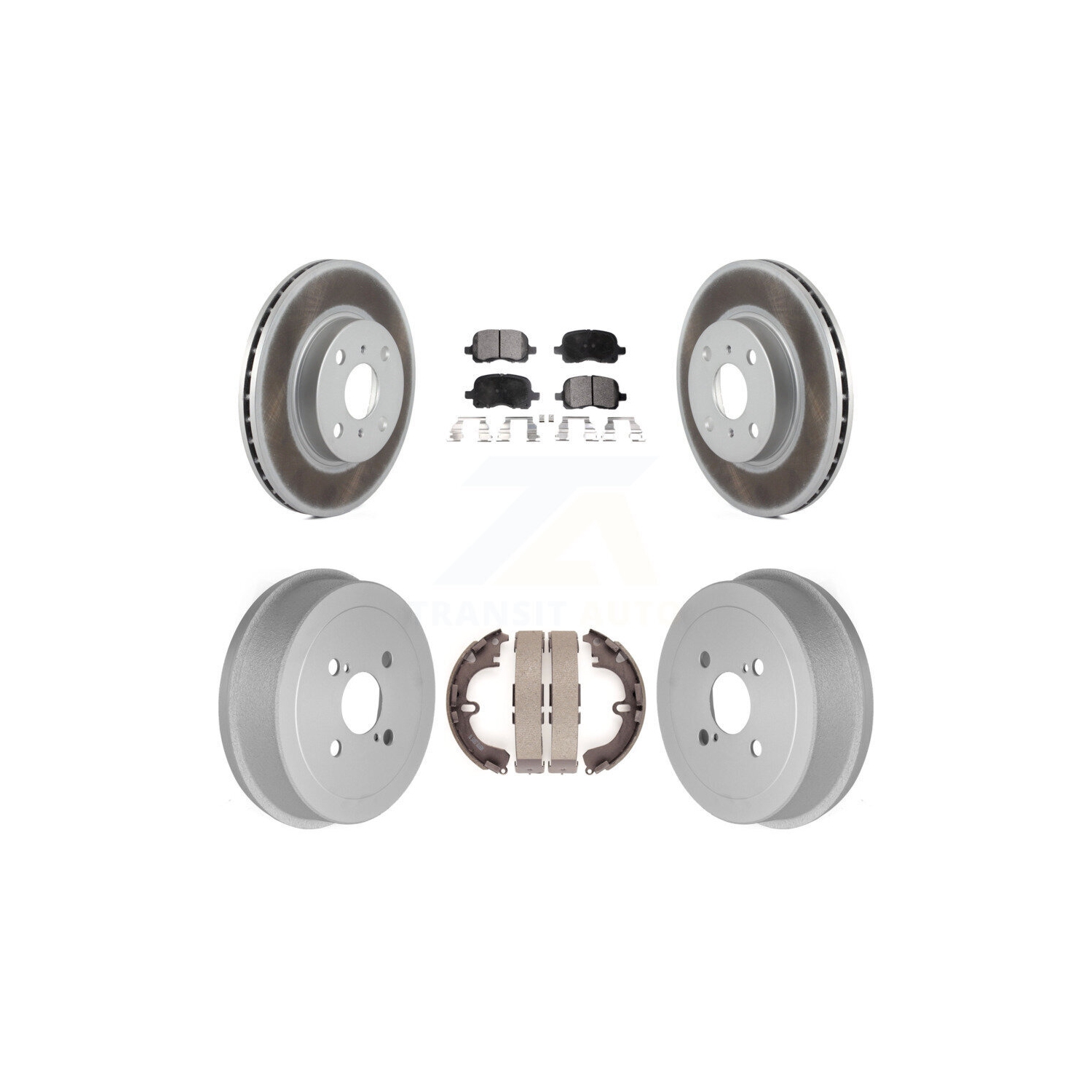 Front Rear Coat Brake Rotor Semi-Metallic Pad Drum Kit For Toyota Corolla Chevrolet Prizm KGF-102359
