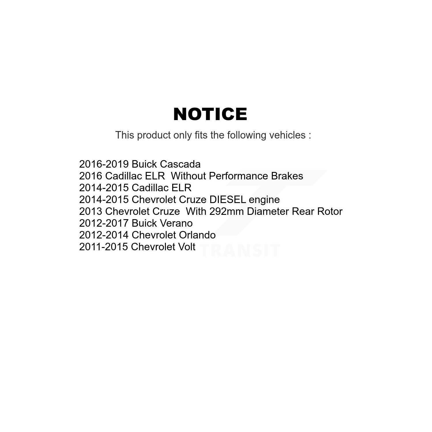 Ensemble de plaquettes semi-métalliques pour les disques de frein arrière Cruze Buick Verano Orlando Volt ELR K8S-101578 de Chevrolet